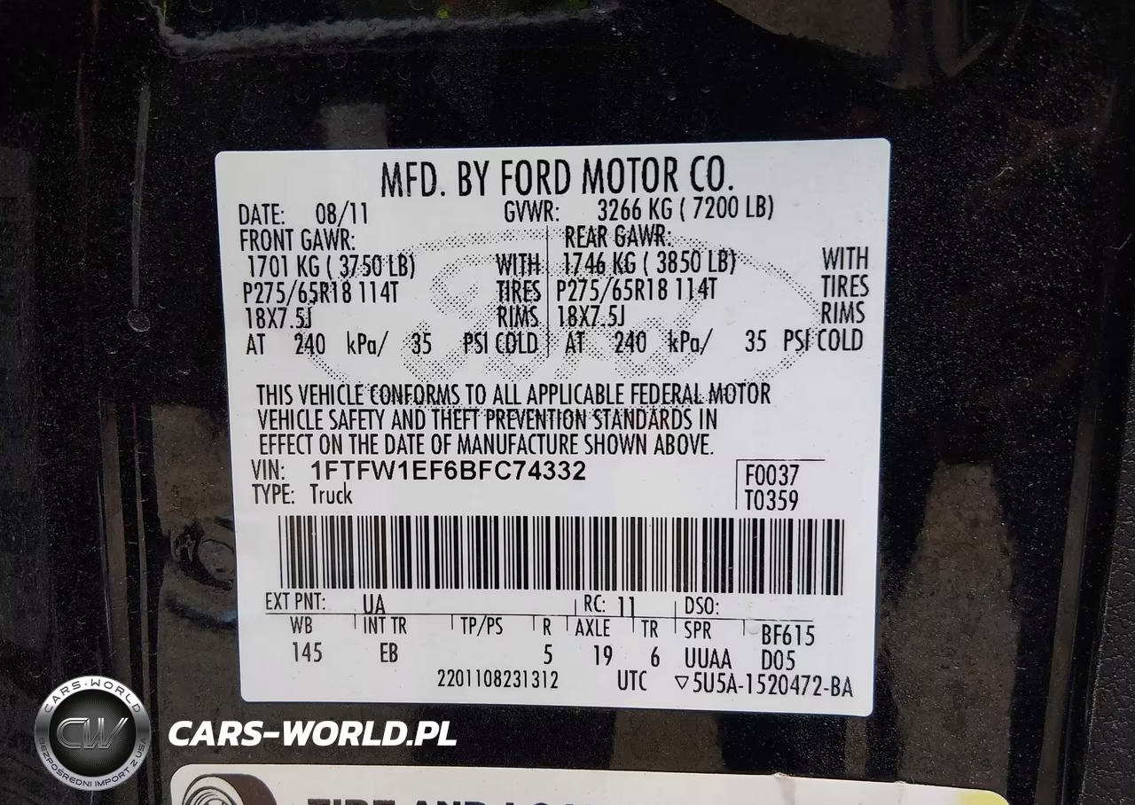 2011 Ford F-150 Fx4-King Ranch-Lariat-Platinum-Xl-Xlt VIN:1FTFW1EF6BFC74332 - 9