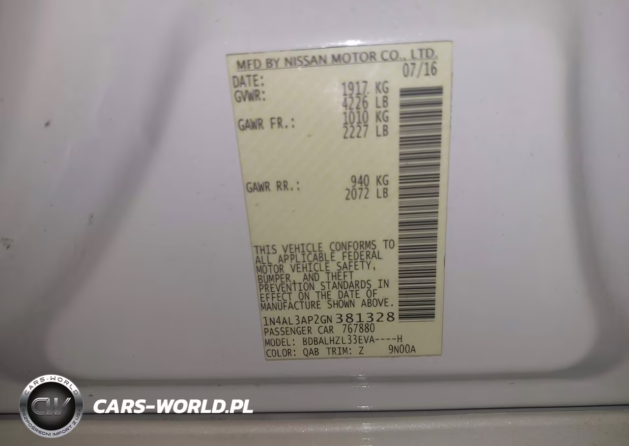 2016 Nissan Altima 2.5 Sr VIN:1N4AL3AP2GN381328 - 9