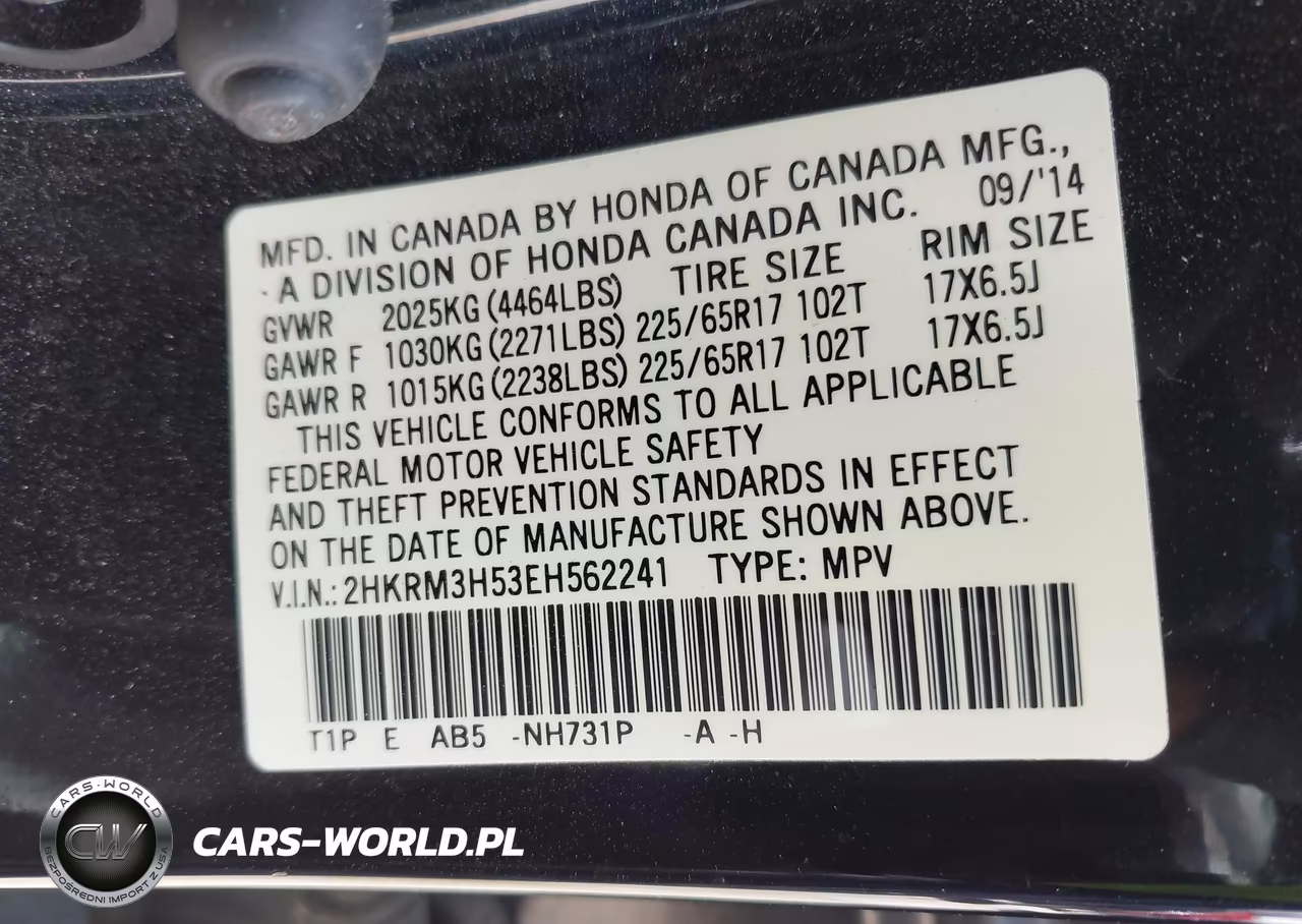 2014 Honda Cr-V Ex VIN:2HKRM3H53EH562241 - 9