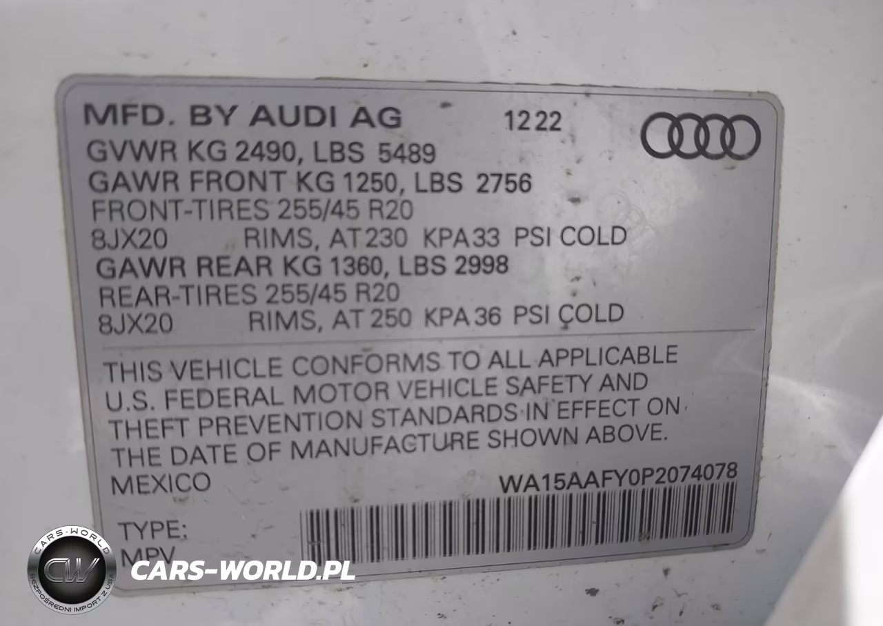 2023 Audi Q5 Sportback Premium Plus 45 Tfsi S Line Quattro S Tronic VIN:WA15AAFY0P2074078 - 9