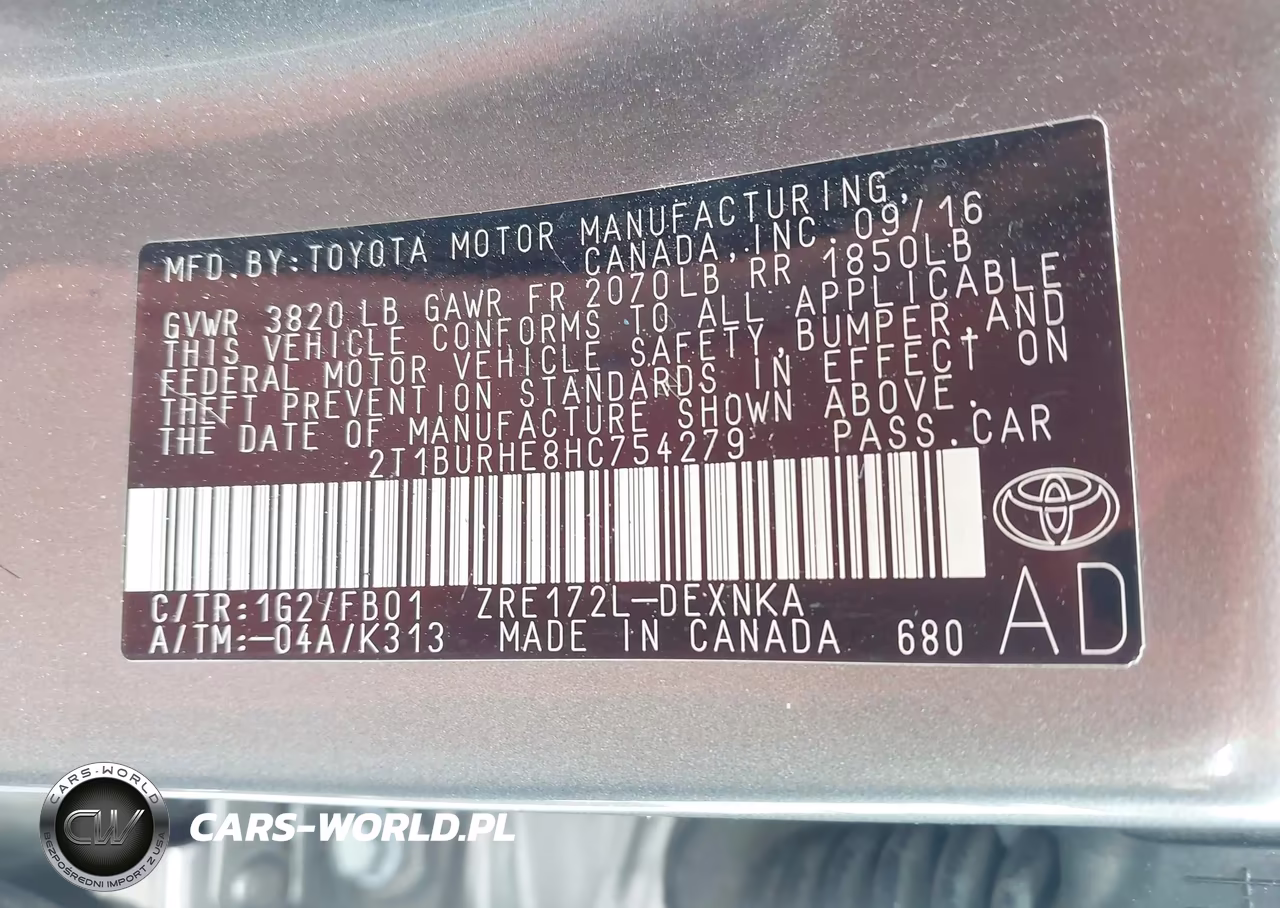 2017 Toyota Corolla Le VIN:2T1BURHE8HC754279 - 9
