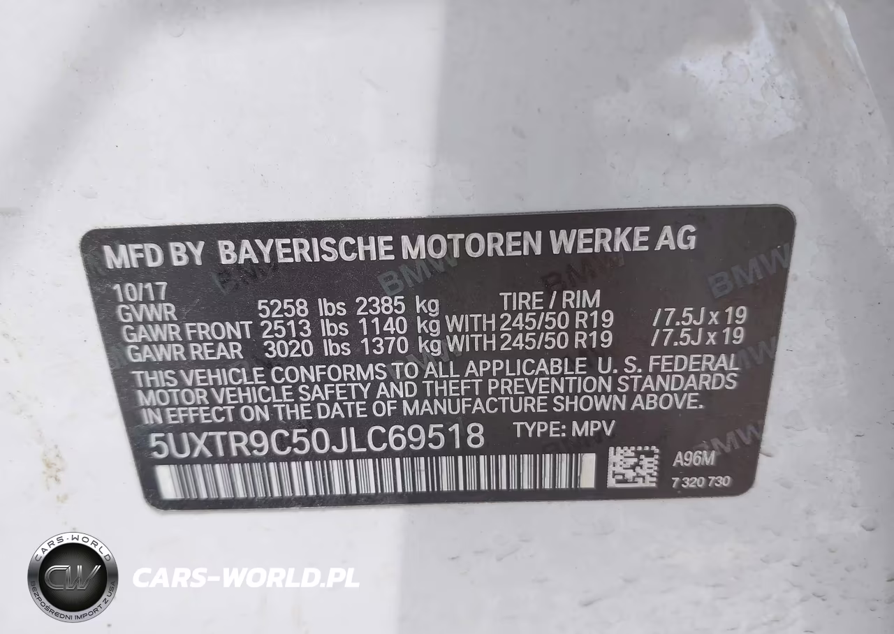 2018 BMW X3 xDrive30I VIN:5UXTR9C50JLC69518 - 9