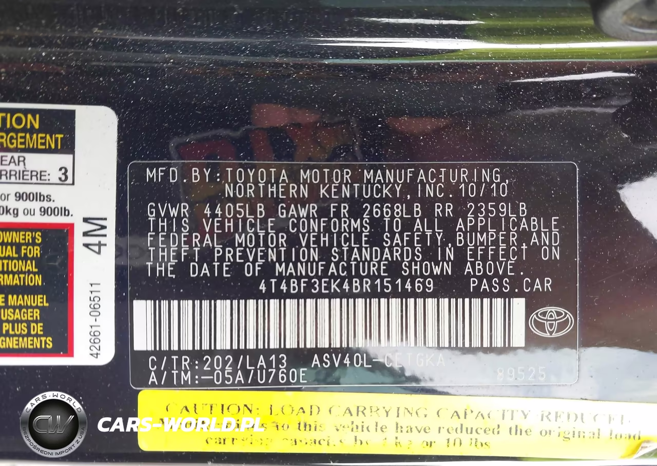 2011 Toyota Camry Xle VIN:4T4BF3EK4BR151469 - 9