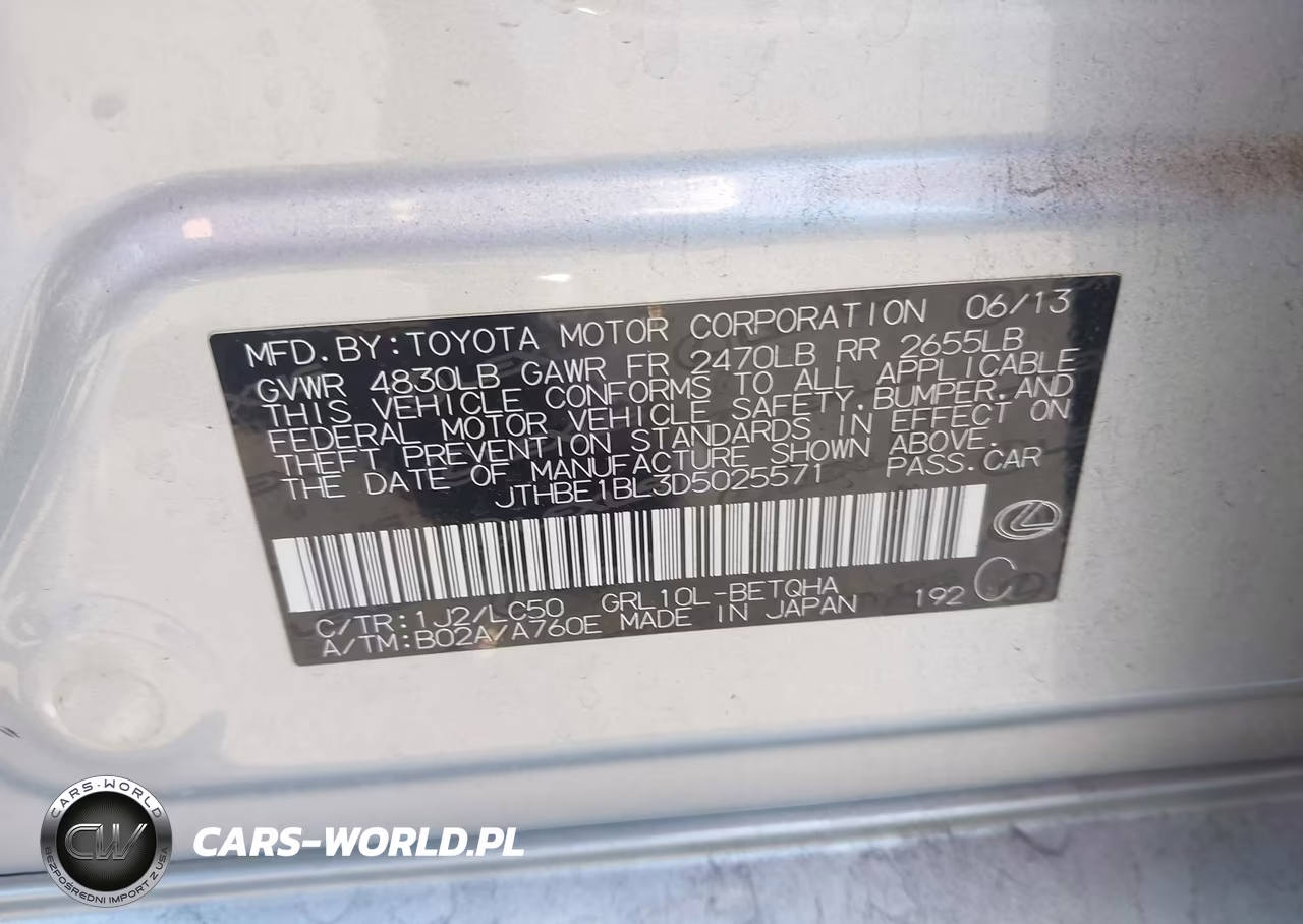 2013 Lexus Gs 350 VIN:JTHBE1BL3D5025571 - 9
