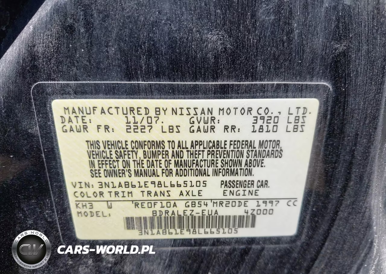 2008 Nissan Sentra 2.0 S VIN:3N1AB61E98L665105 - 9