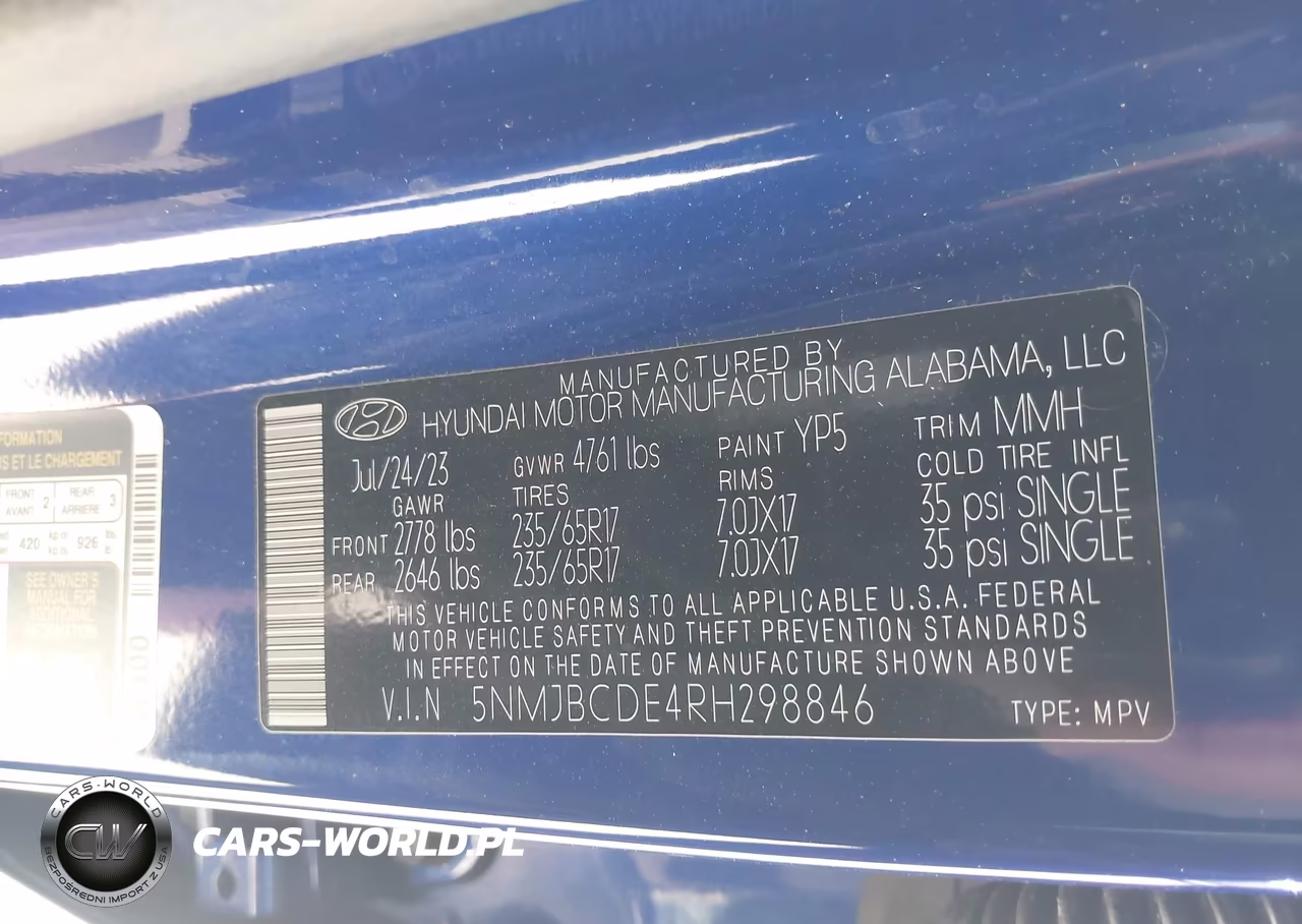 2024 Hyundai Tucson Sel VIN:5NMJBCDE4RH298846 - 9
