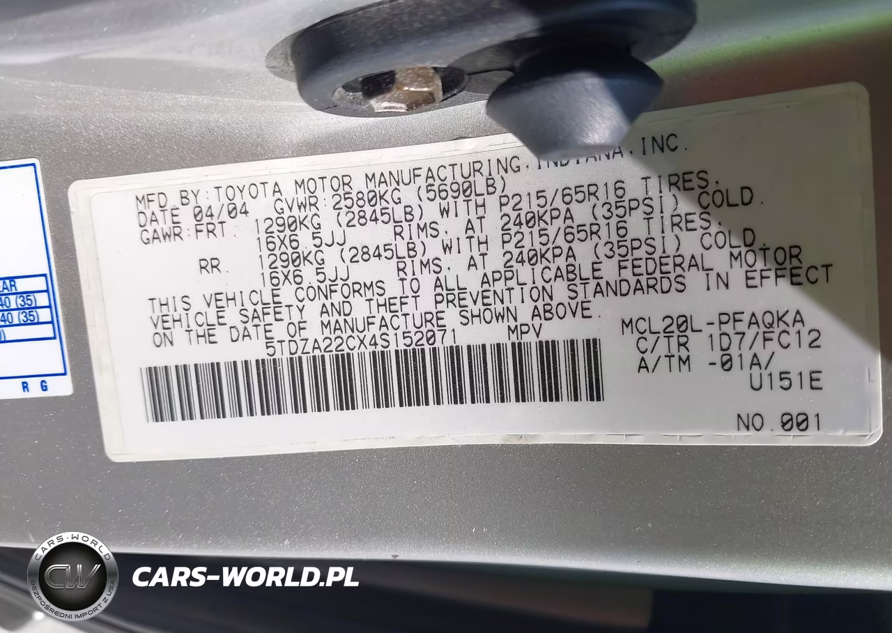 2004 Toyota Sienna Xle VIN:5TDZA22CX4S152071 - 9