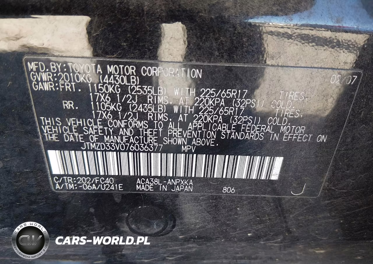 2007 Toyota Rav4 VIN:JTMZD33V076036377 - 9