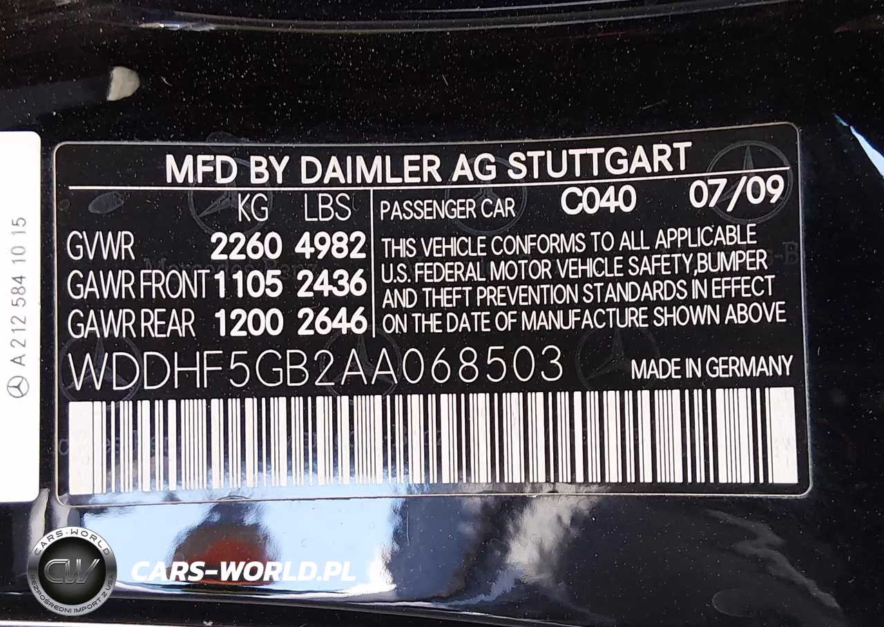 2010 Mercedes-Benz E 350 VIN:WDDHF5GB2AA068503 - 9