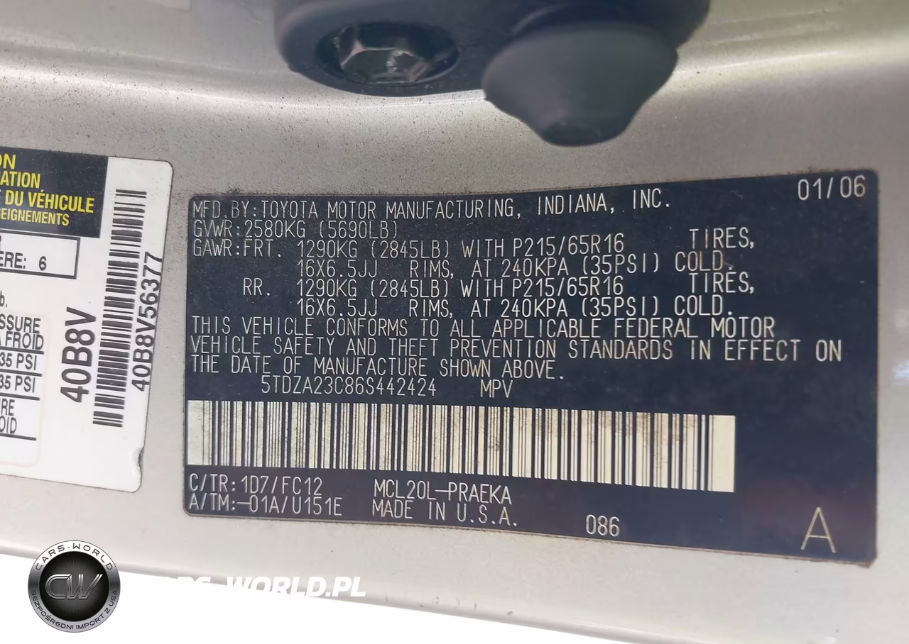 2006 Toyota Sienna Le VIN:5TDZA23C86S442424 - 9