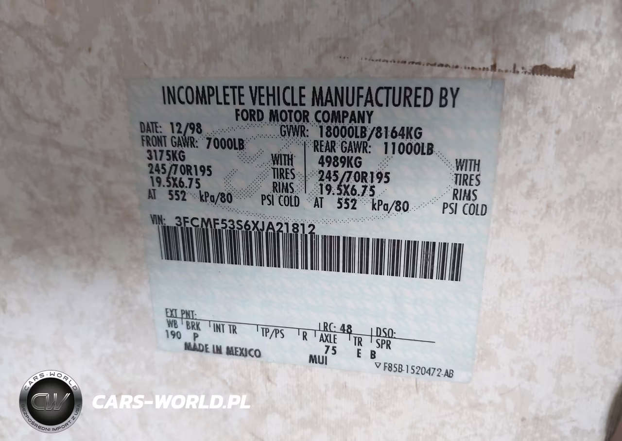 1999 Ford F550 Super Duty Stripped Chass VIN:3FCMF53S6XJA21812 - 9