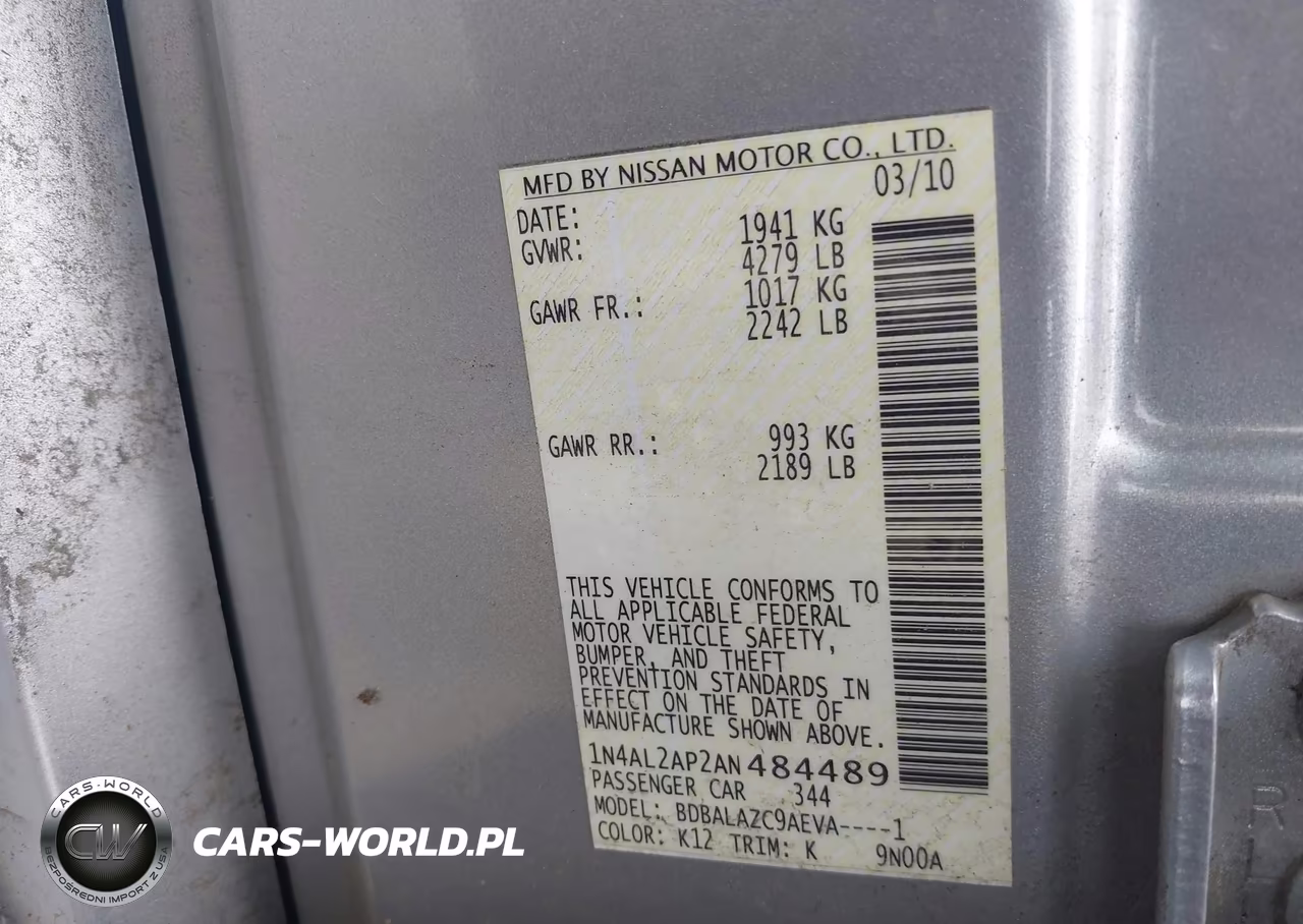 2010 Nissan Altima 2.5 VIN:1N4AL2AP2AN484489 - 9