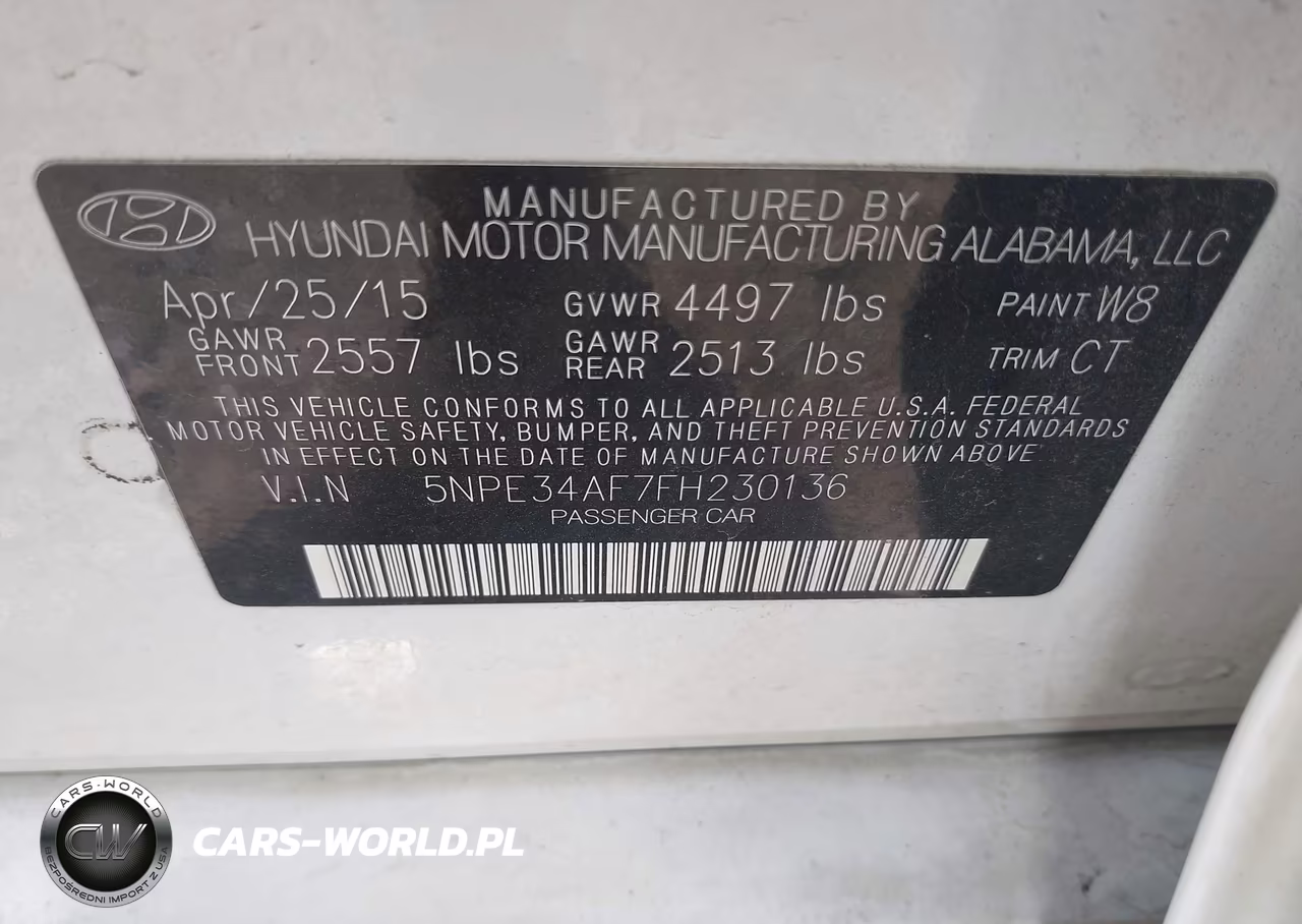 2015 Hyundai Sonata Sport VIN:5NPE34AF7FH230136 - 9
