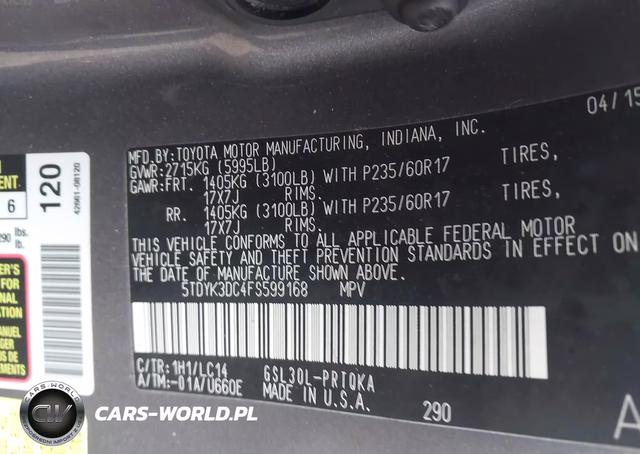 2015 Toyota Sienna Xle 8 Passenger VIN:5TDYK3DC4FS599168 - 9