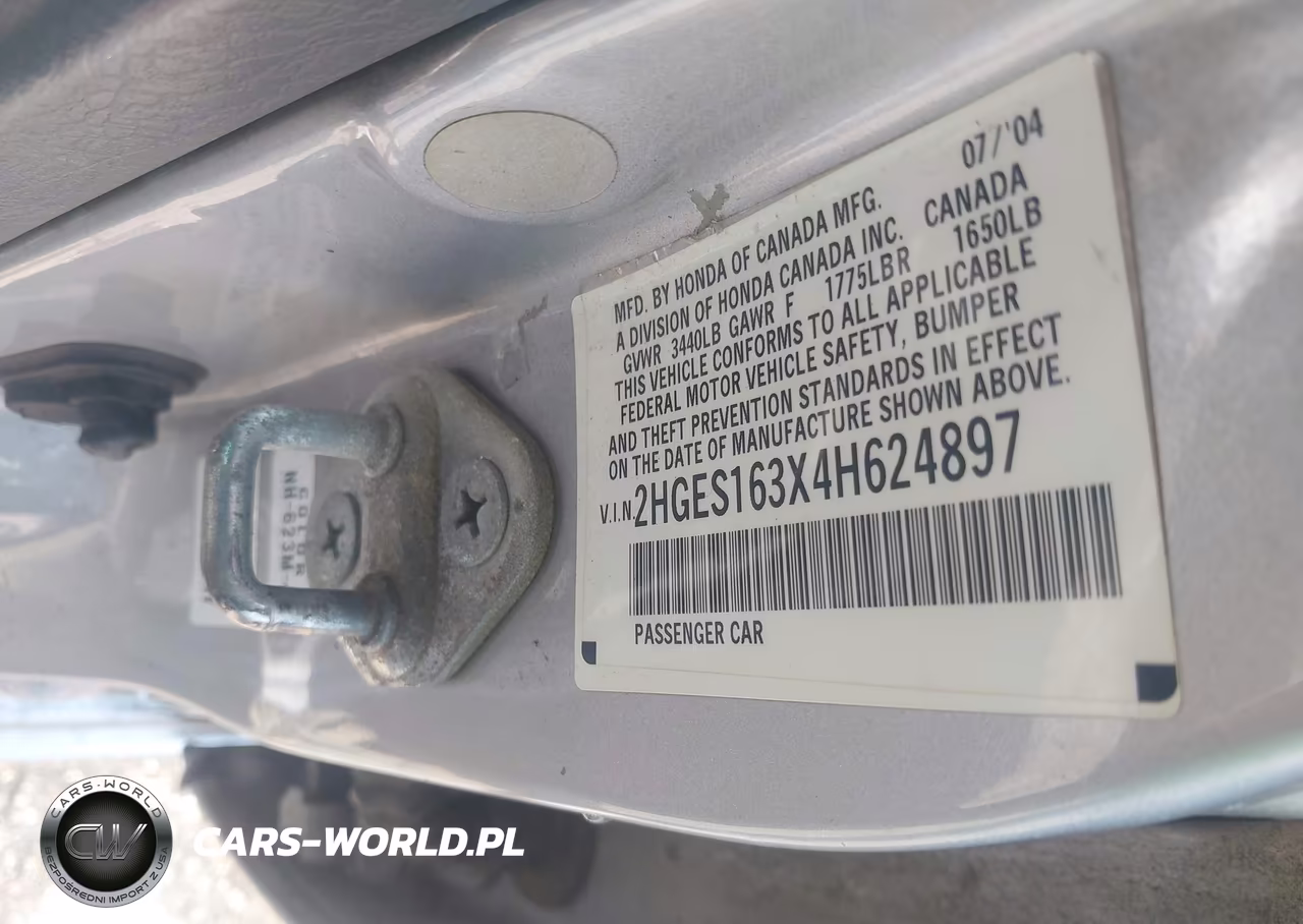 2004 Honda Civic Vp VIN:2HGES163X4H624897 - 9
