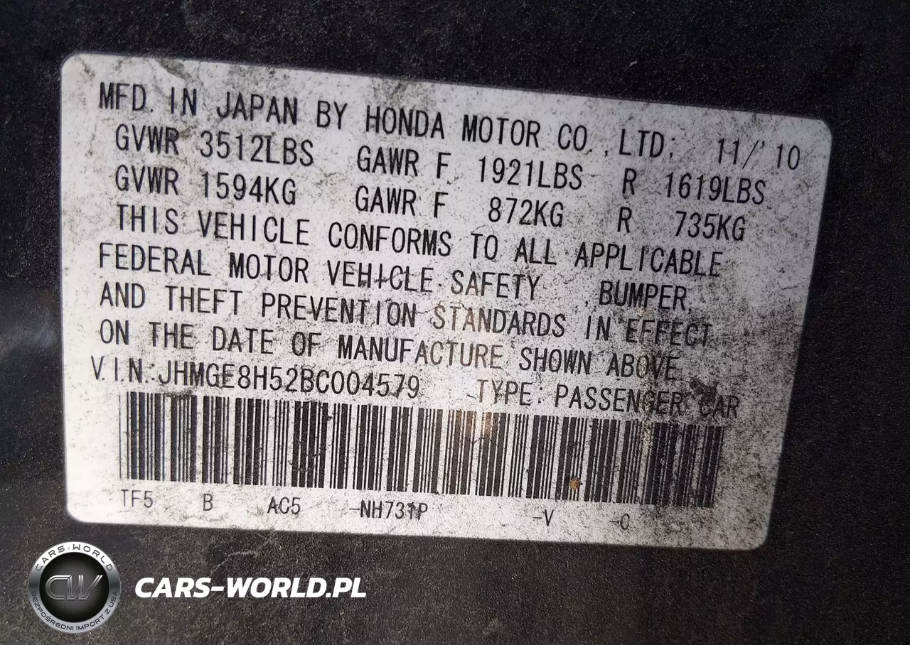 2011 Honda Fit Sport VIN:JHMGE8H52BC004579 - 9