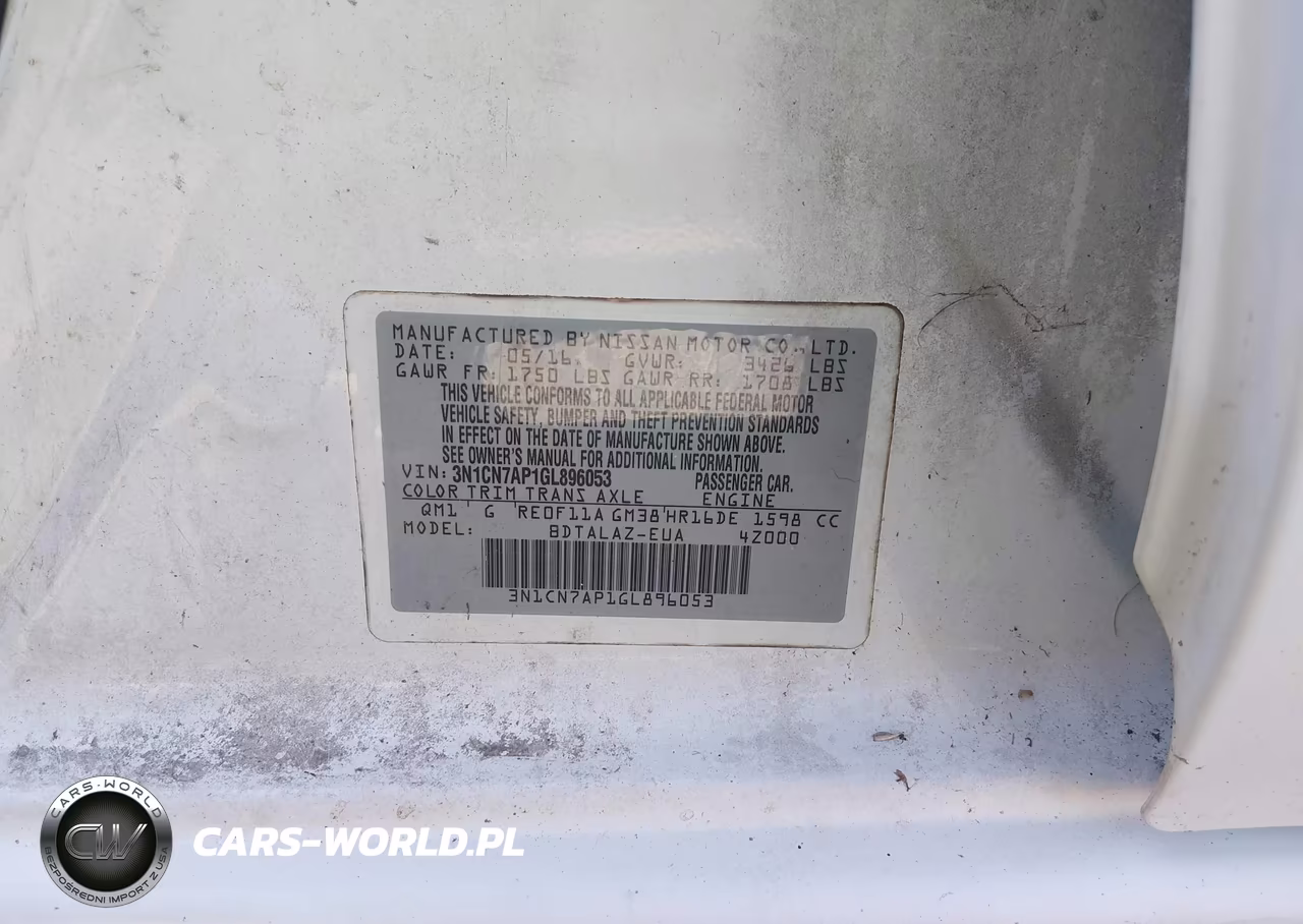 2016 Nissan Versa 1.6 S+ VIN:3N1CN7AP1GL896053 - 9
