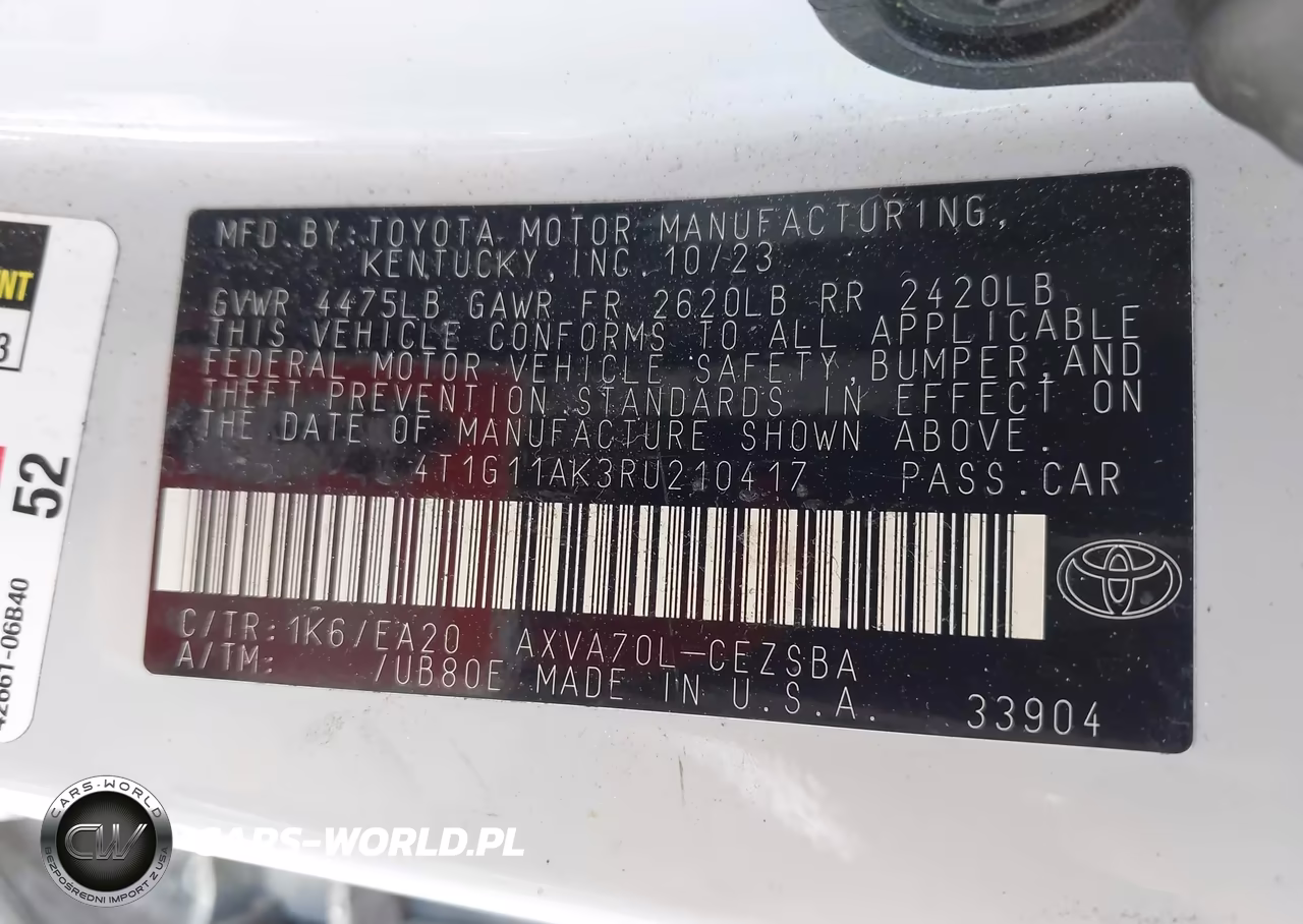 2024 Toyota Camry Se VIN:4T1G11AK3RU210417 - 9