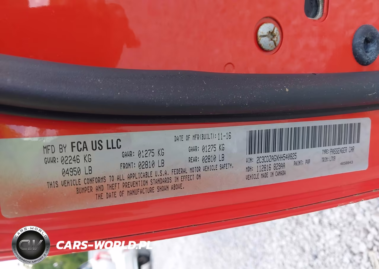 2017 Dodge Challenger Sxt VIN:2C3CDZAGXHH540825 - 9