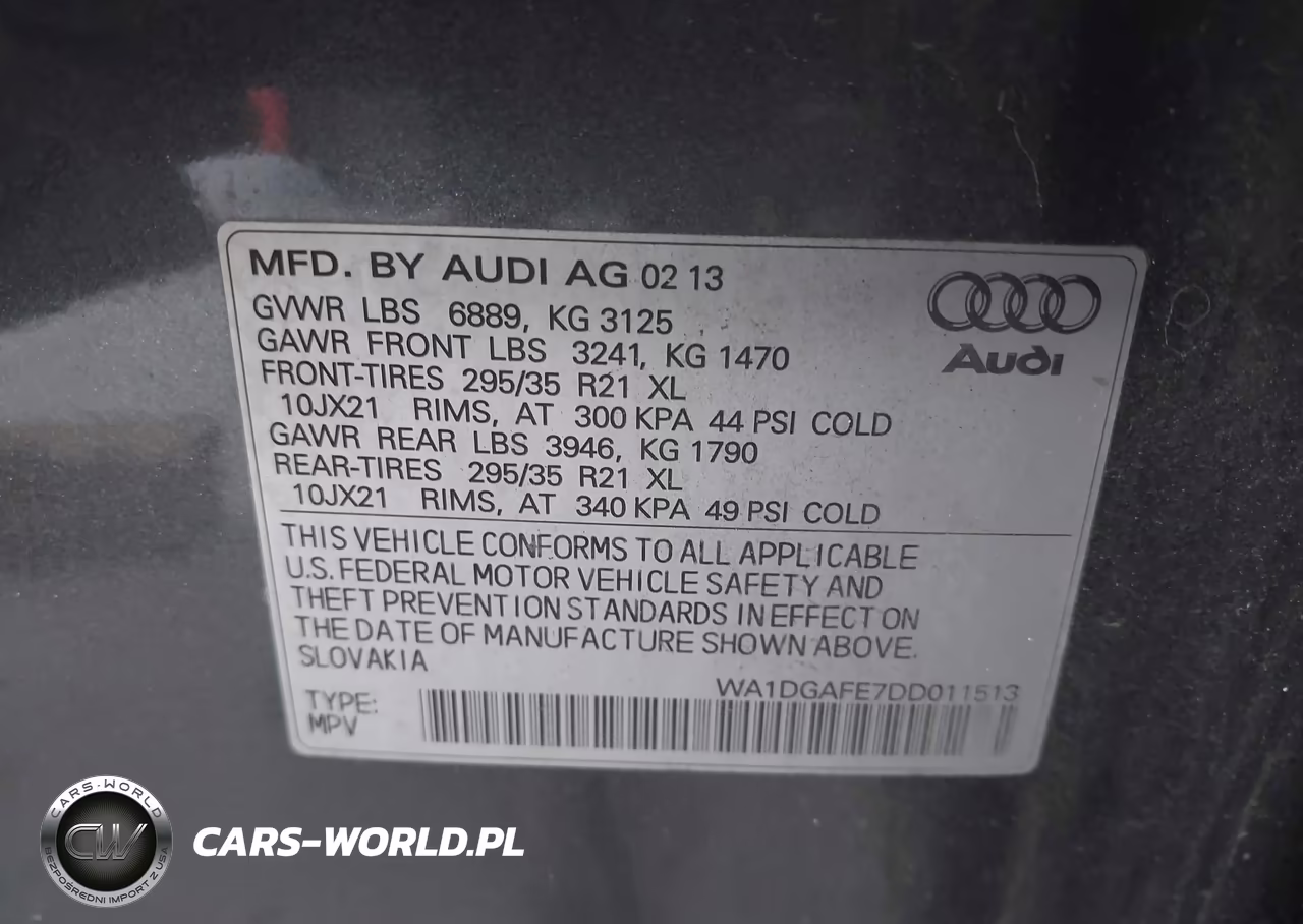 2013 Audi Q7 3.0T S Line Prestige VIN:WA1DGAFE7DD011513 - 9