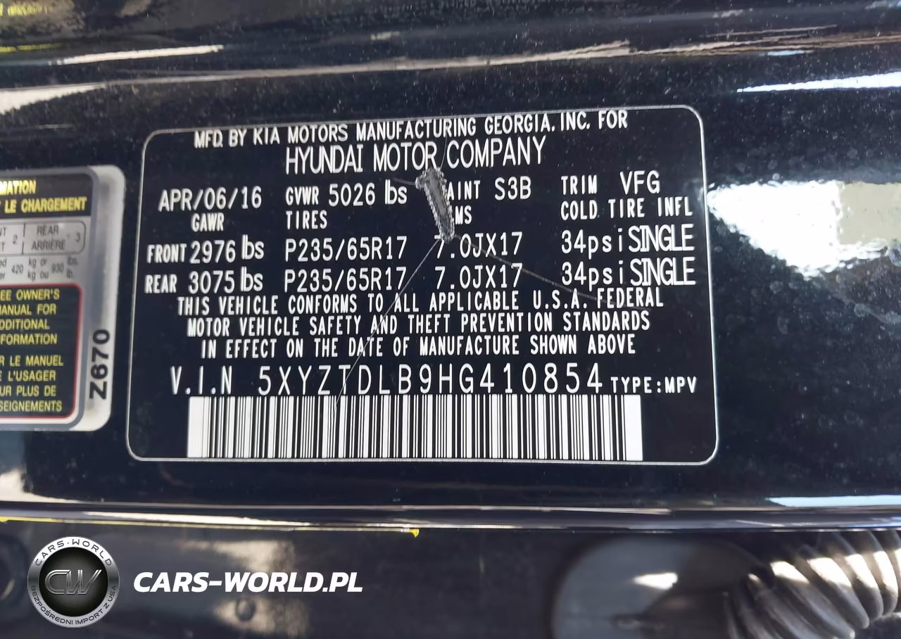 2017 Hyundai Santa Fe Sport 2.4L VIN:5XYZTDLB9HG410854 - 9