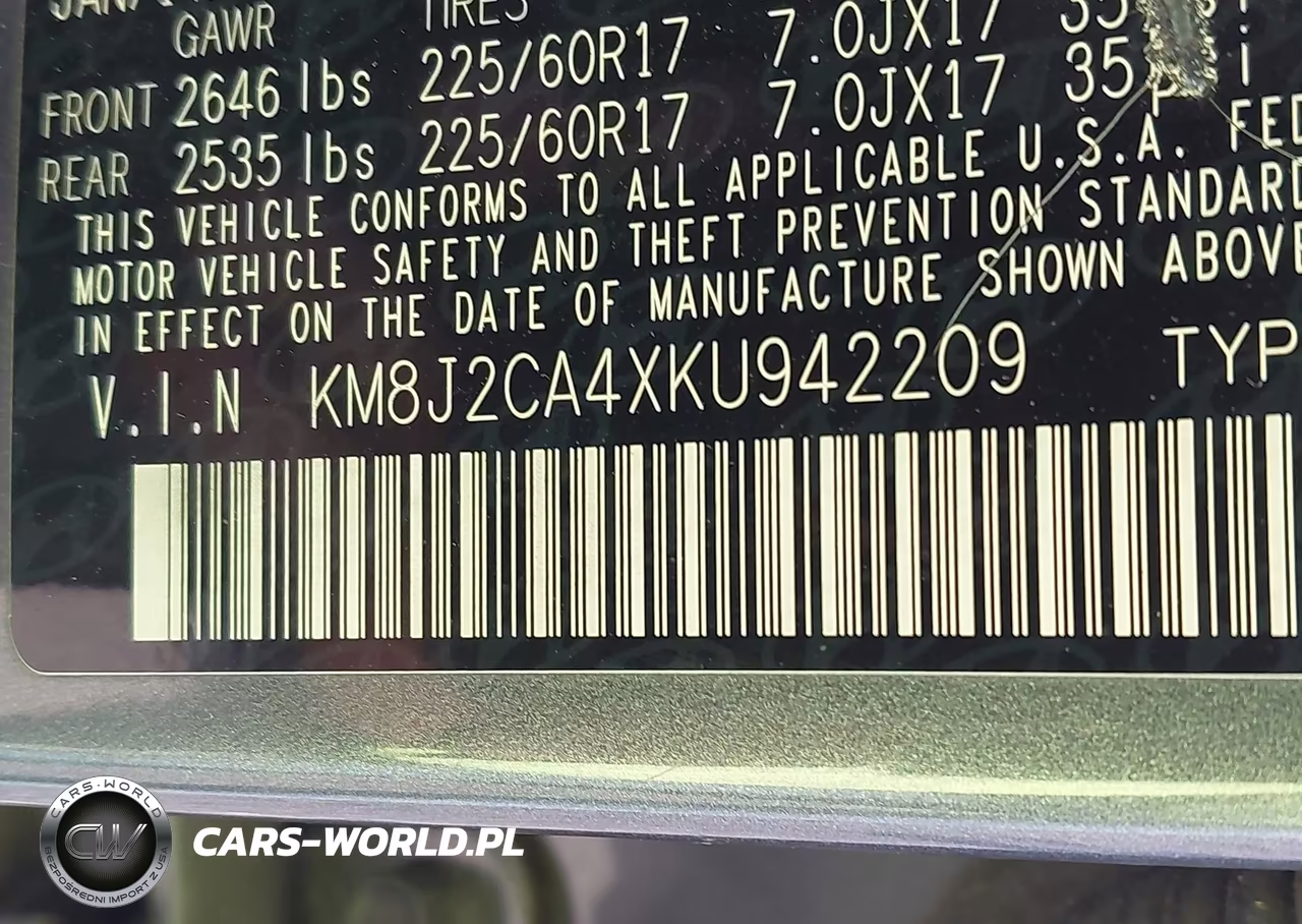 2019 Hyundai Tucson Se VIN:KM8J2CA4XKU942209 - 9