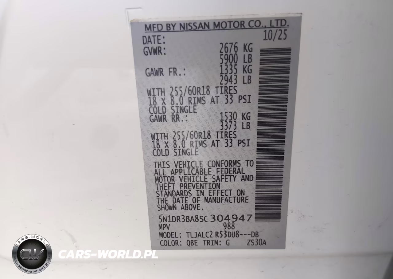 2025 Nissan Pathfinder Sv Fwd VIN:5N1DR3BA8SC304947 - 9