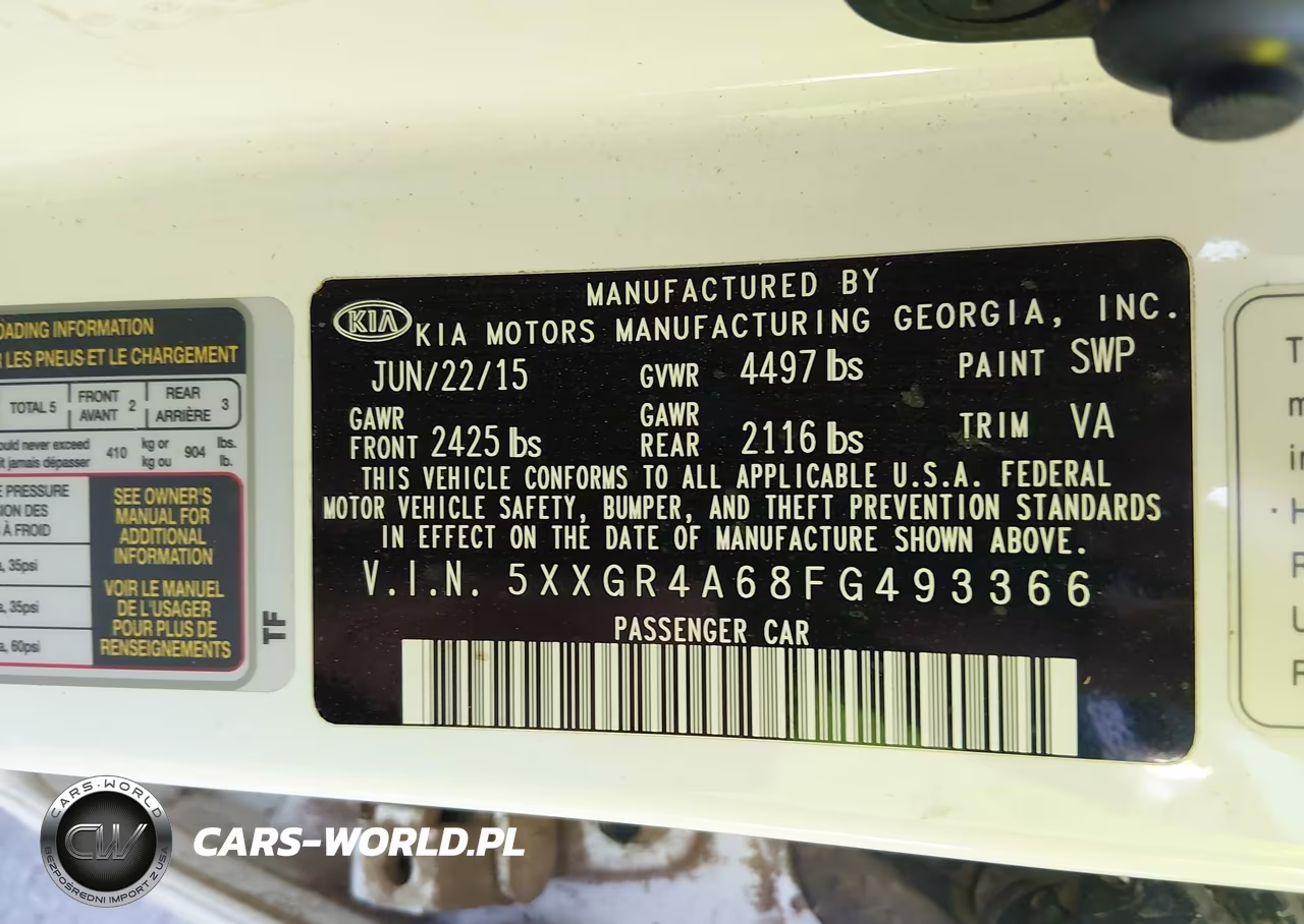 2015 Kia Optima Sx Turbo VIN:5XXGR4A68FG493366 - 9