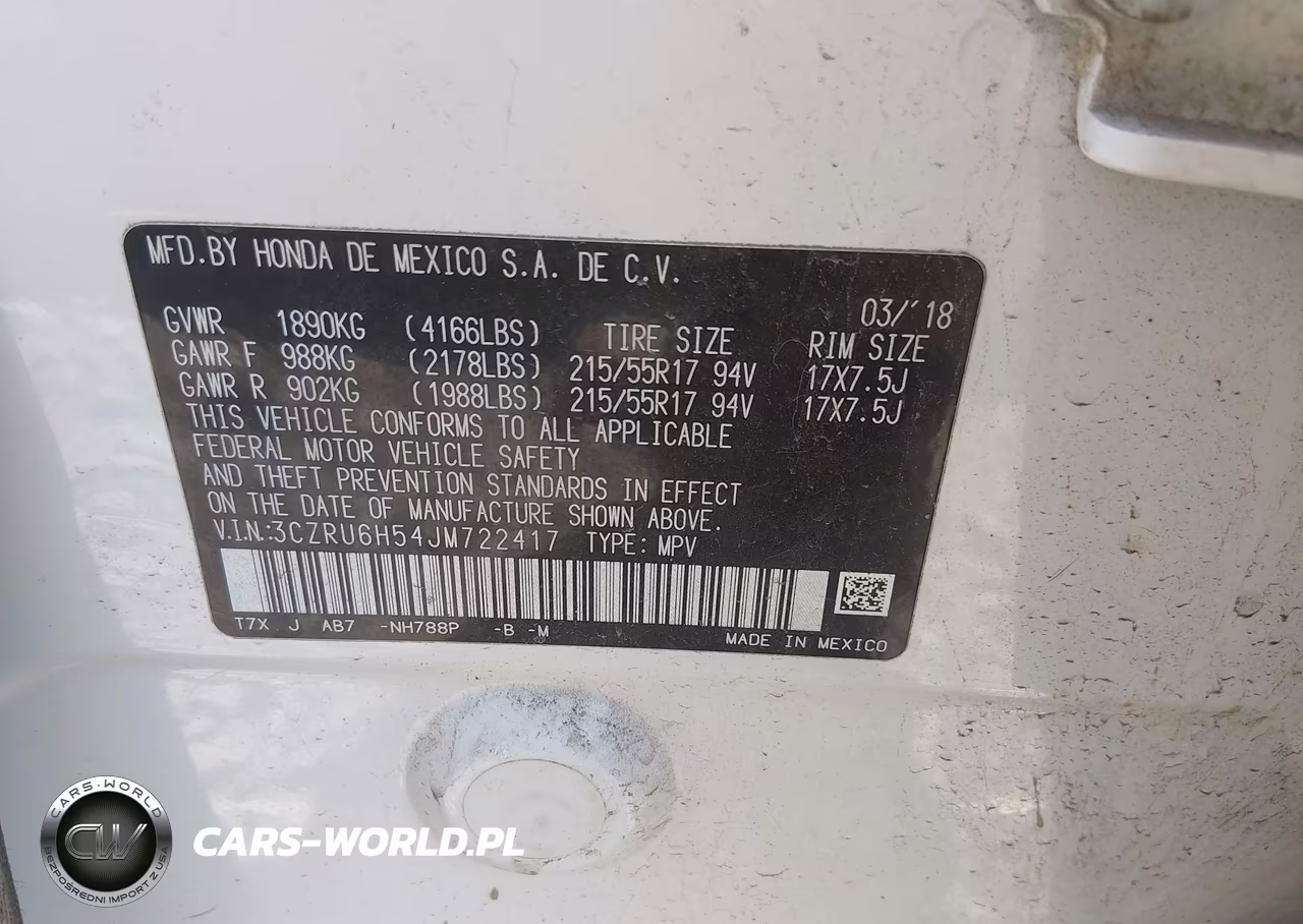 2018 Honda Hr-V Ex VIN:3CZRU6H54JM722417 - 9