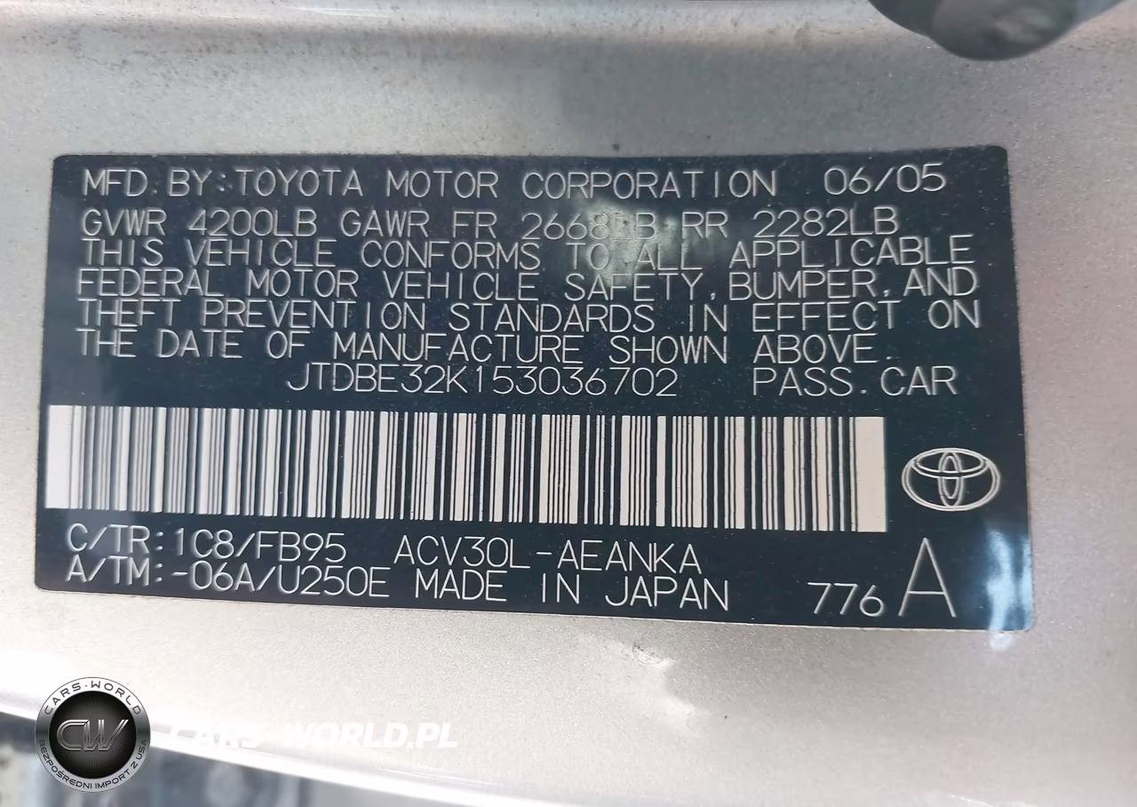 2005 Toyota Camry Le VIN:JTDBE32K153036702 - 9