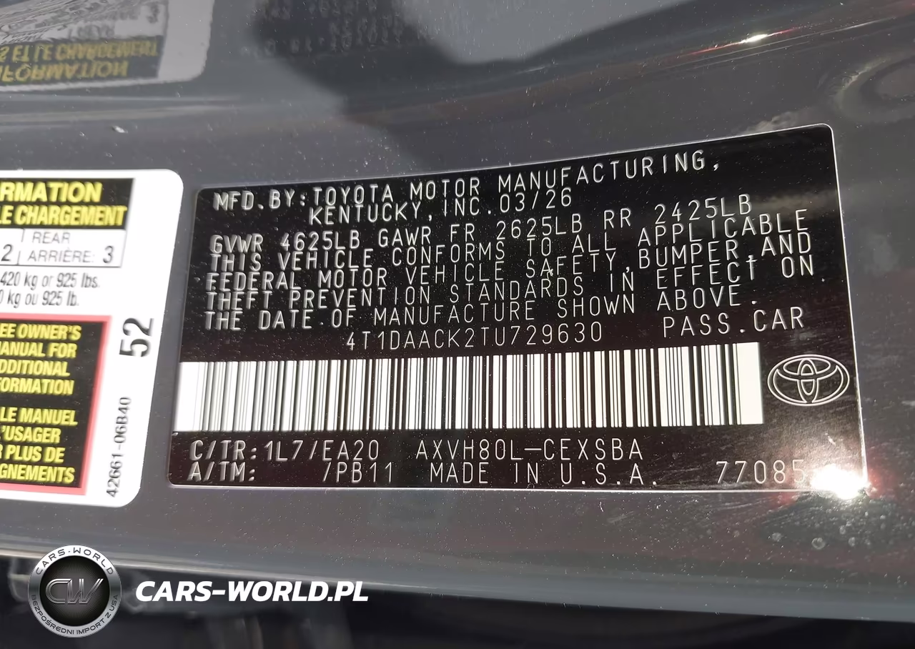 2026 Toyota Camry Se VIN:4T1DAACK2TU729630 - 9