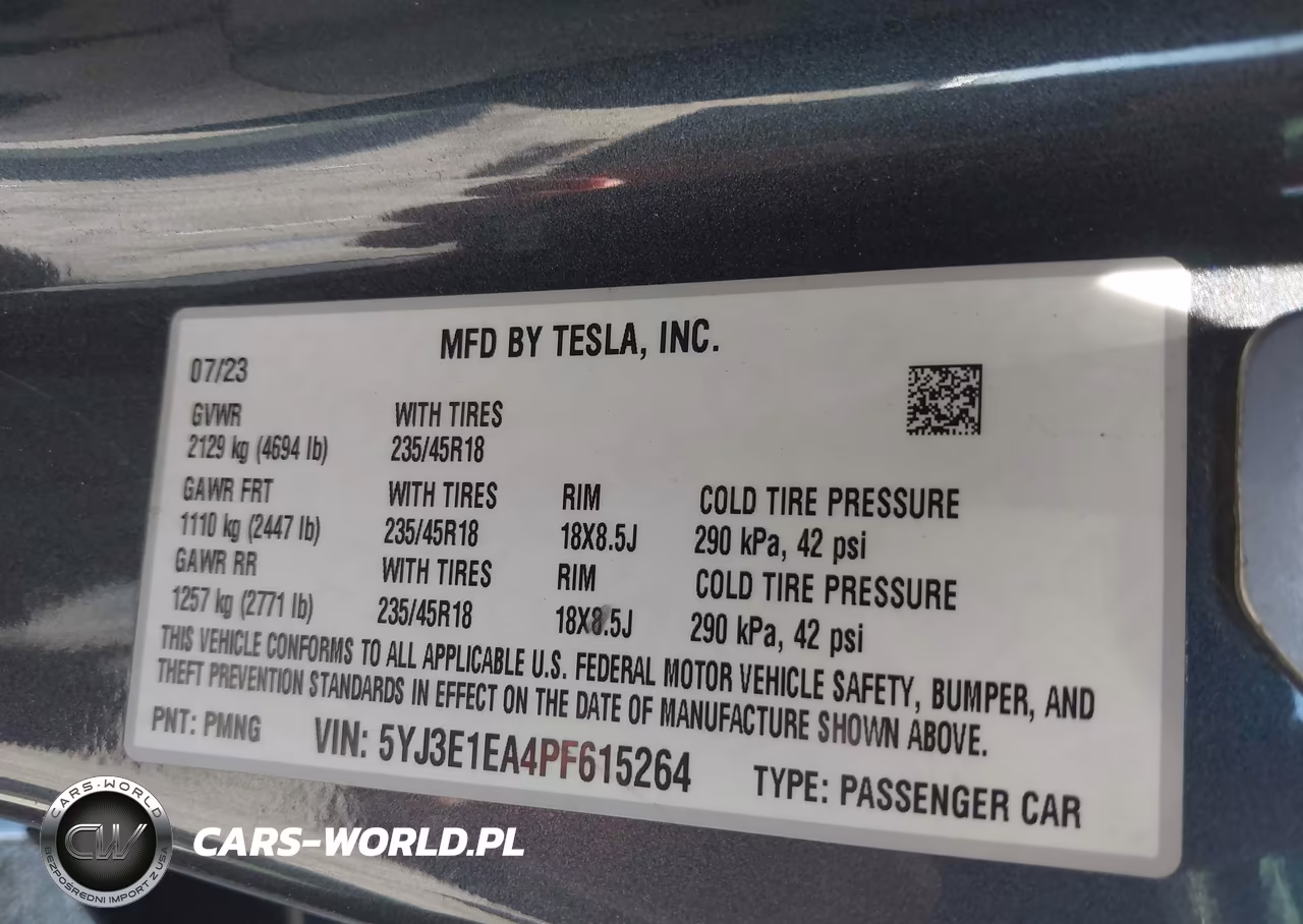 2023 Tesla Model 3 Rear-Wheel Drive VIN:5YJ3E1EA4PF615264 - 9