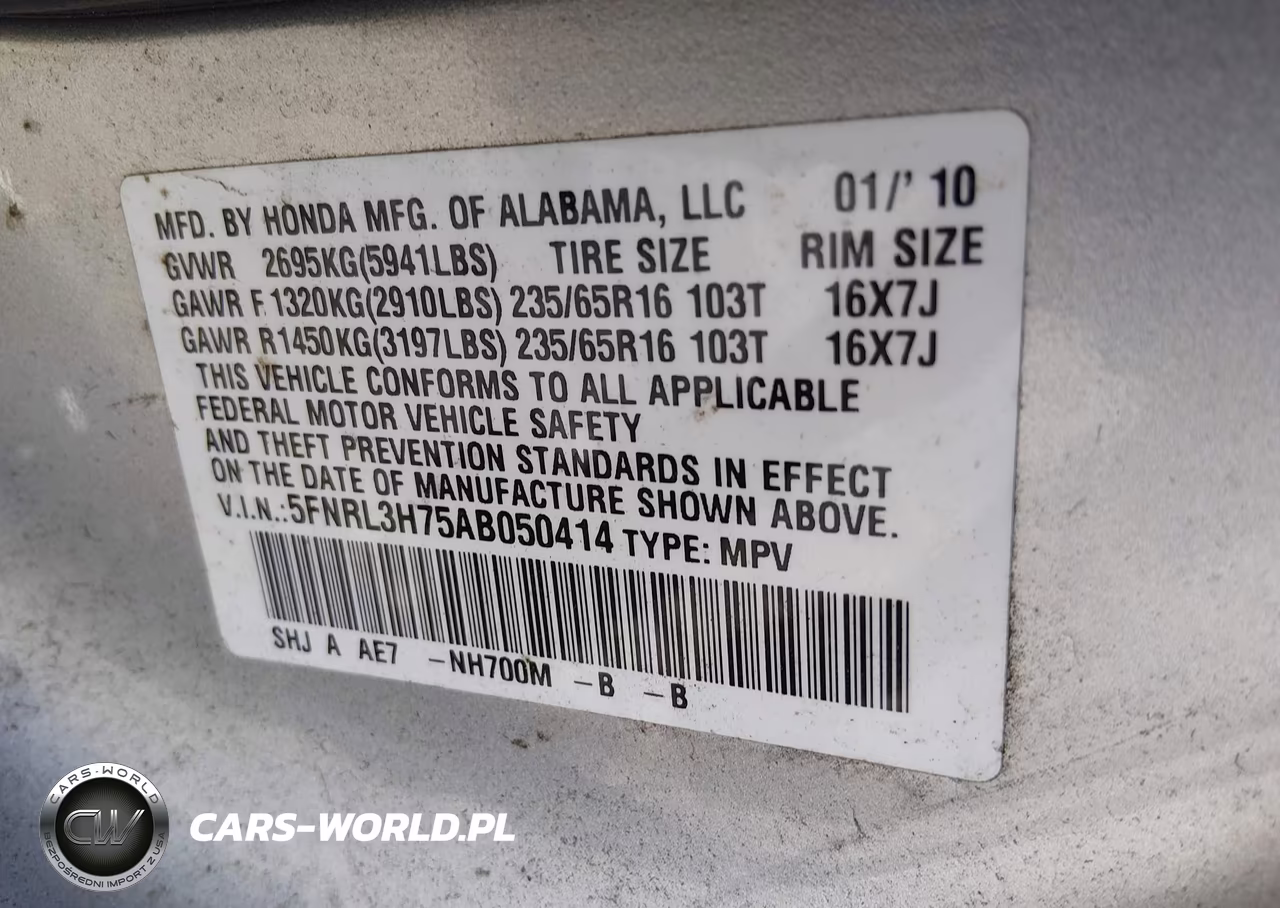 2010 Honda Odyssey Ex-L VIN:5FNRL3H75AB050414 - 9