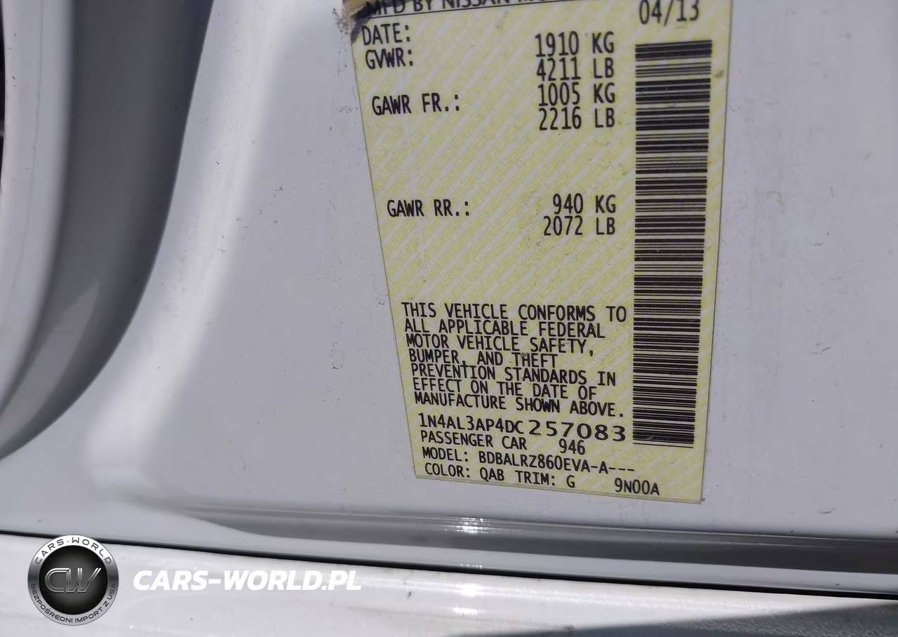 2013 Nissan Altima 2.5 S VIN:1N4AL3AP4DC257083 - 9