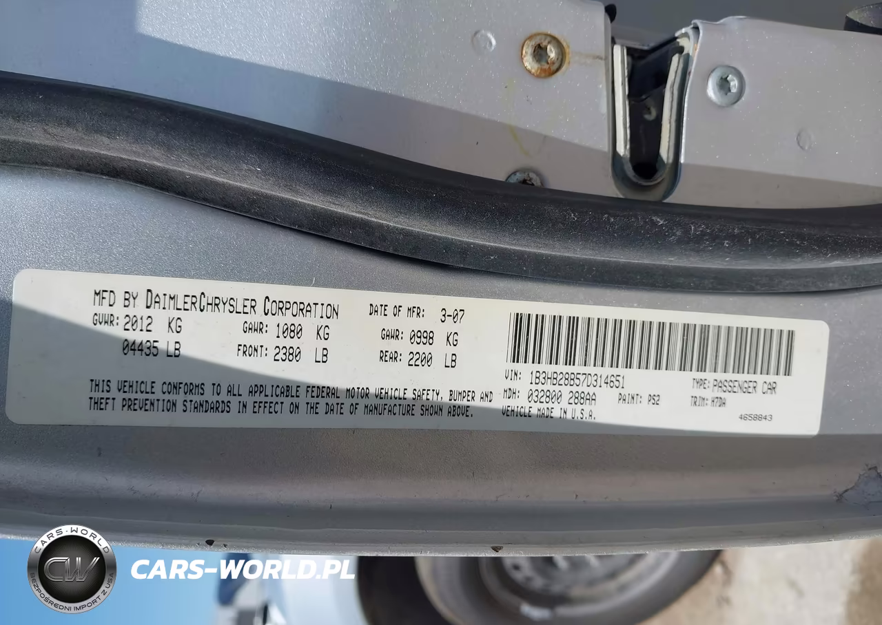 2007 Dodge Caliber VIN:1B3HB28B57D314651 - 9