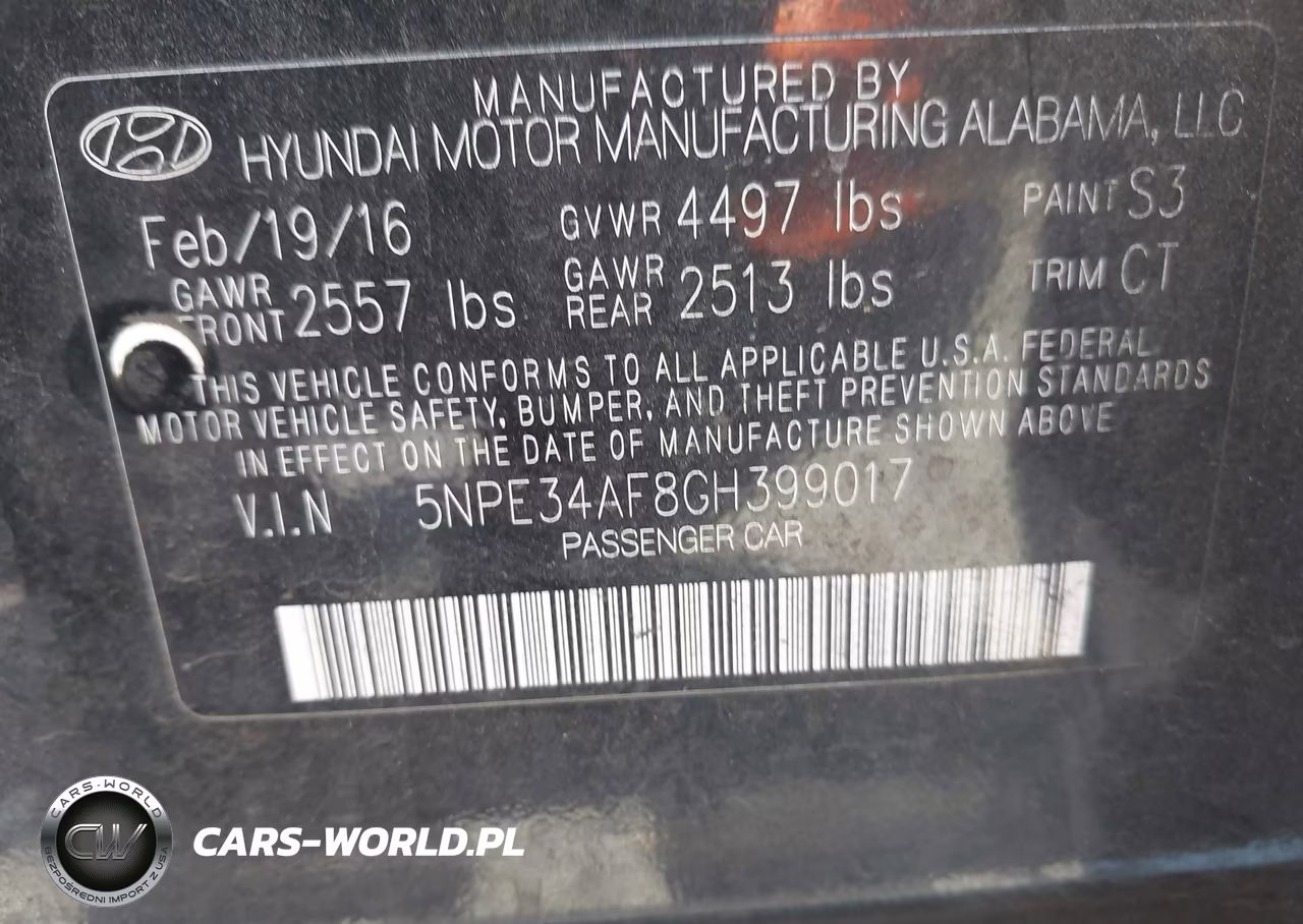 2016 Hyundai Sonata Sport VIN:5NPE34AF8GH399017 - 9
