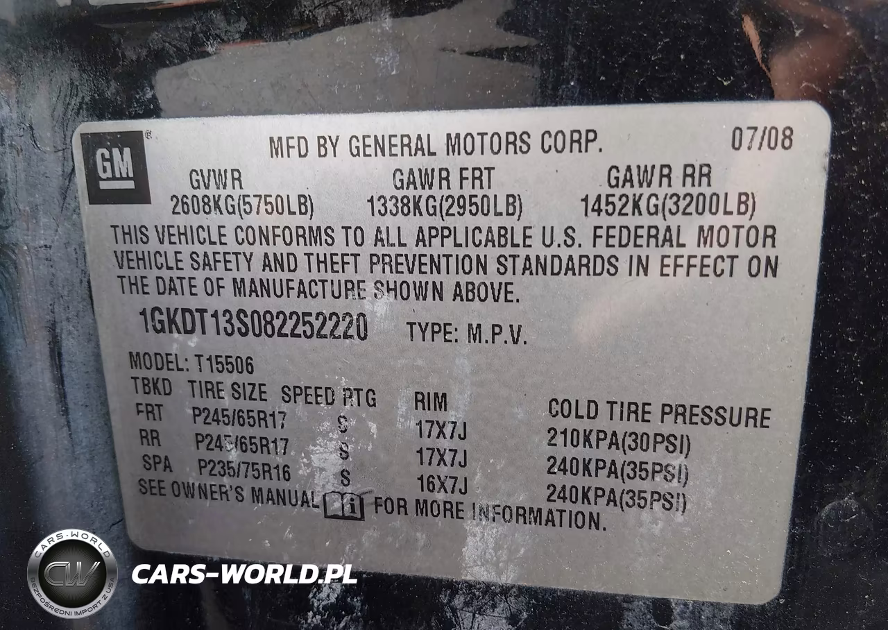 2008 GMC Envoy Sle VIN:1GKDT13S082252220 - 9
