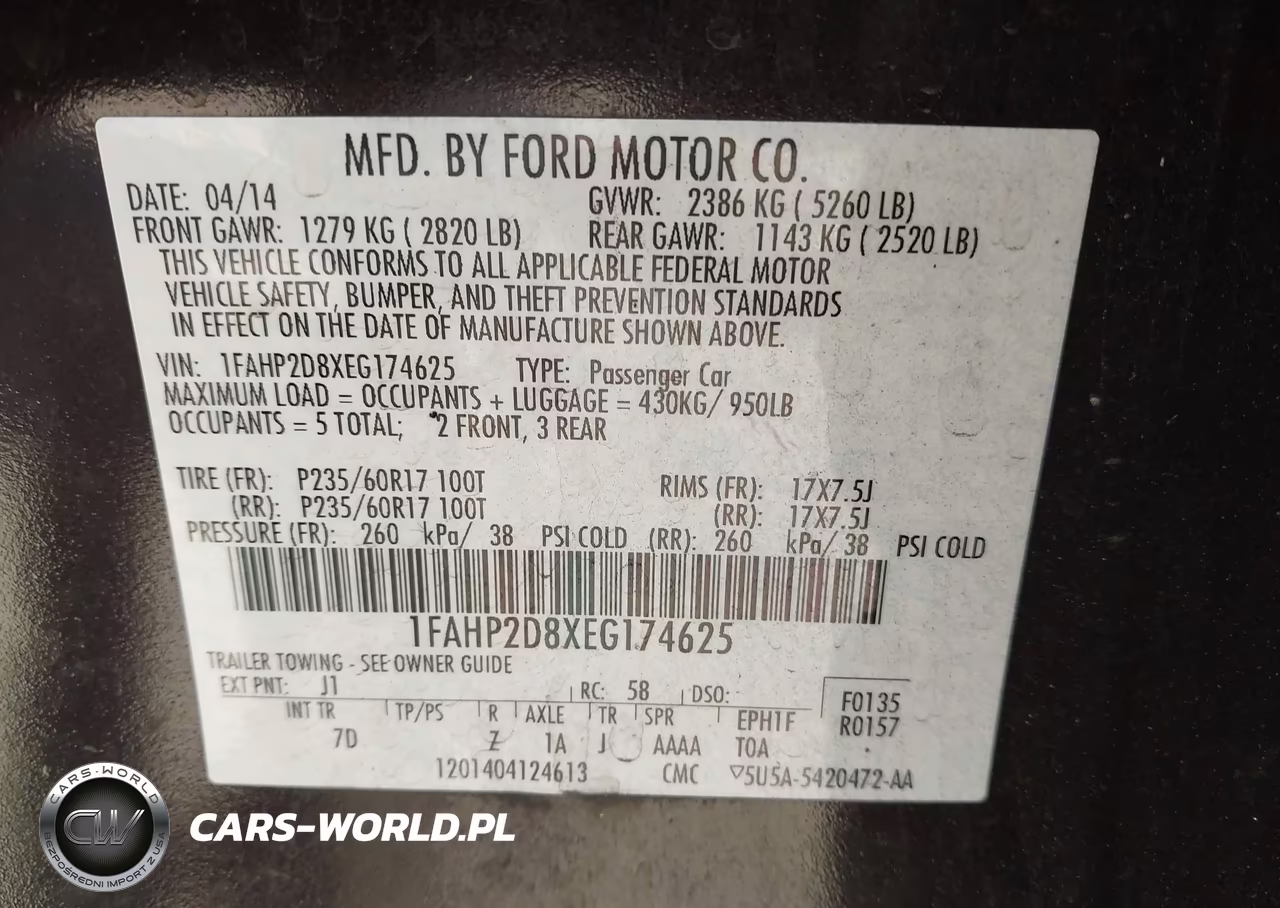 2014 Ford Taurus Se VIN:1FAHP2D8XEG174625 - 9