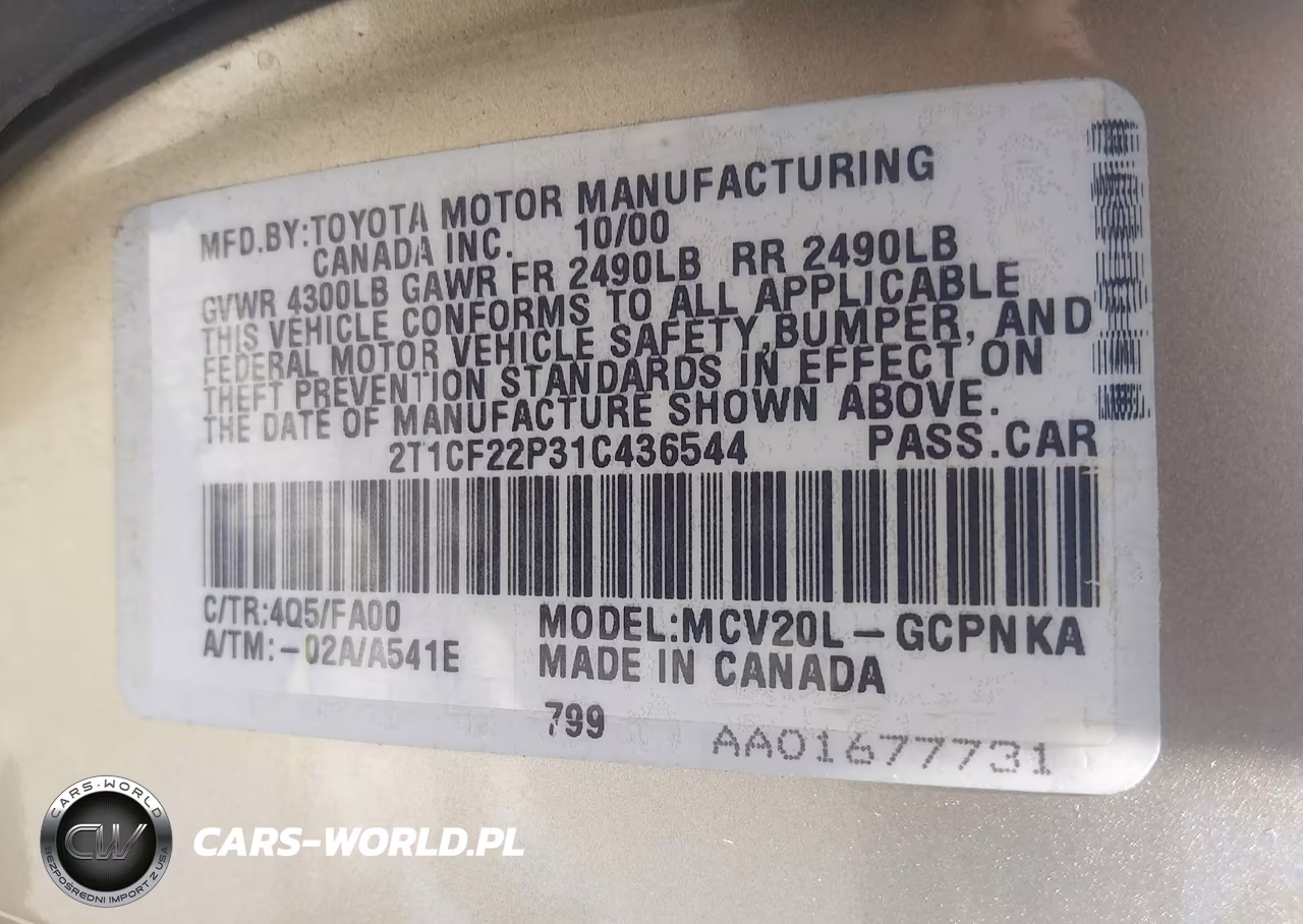 2001 Toyota Camry Solara Se V6 VIN:2T1CF22P31C436544 - 9