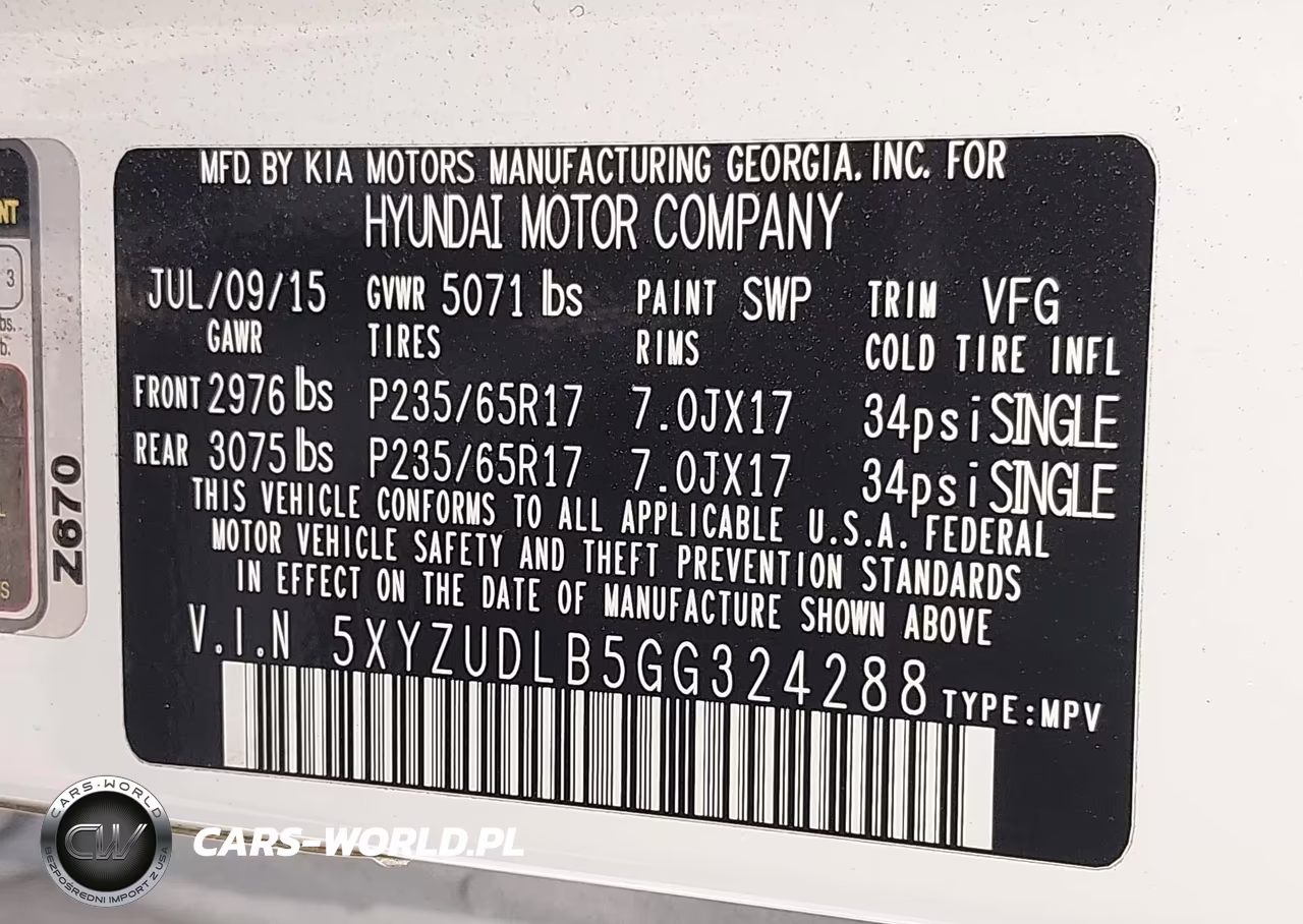 2016 Hyundai Santa Fe Sport 2.4L VIN:5XYZUDLB5GG324288 - 9