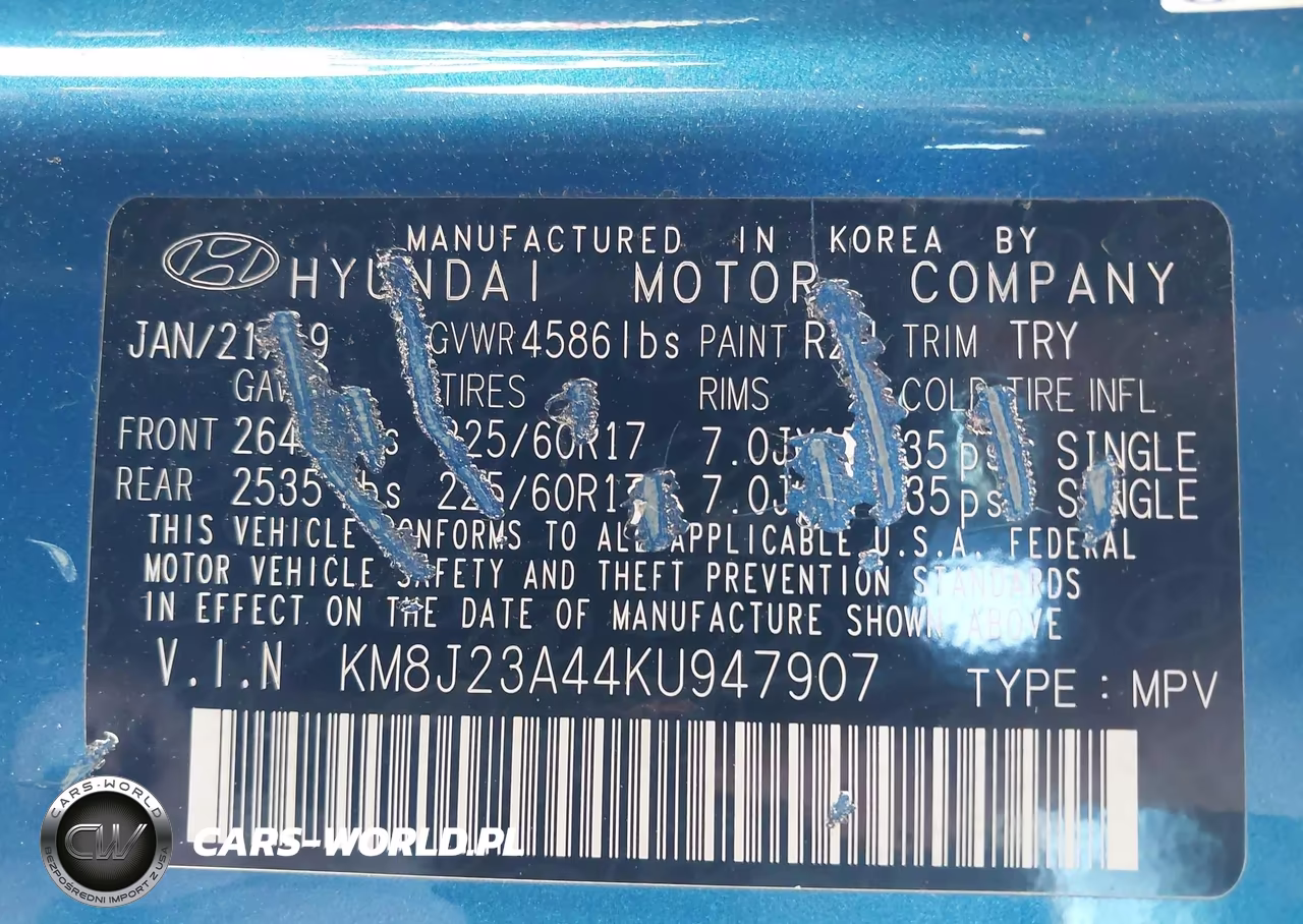 2019 Hyundai Tucson Se VIN:KM8J23A44KU947907 - 9