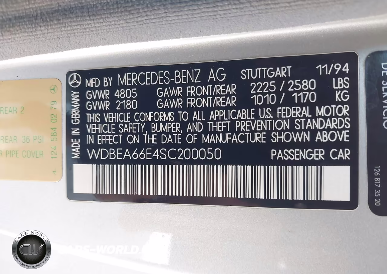 1995 Mercedes-Benz E 320 VIN:WDBEA66E4SC200050 - 9