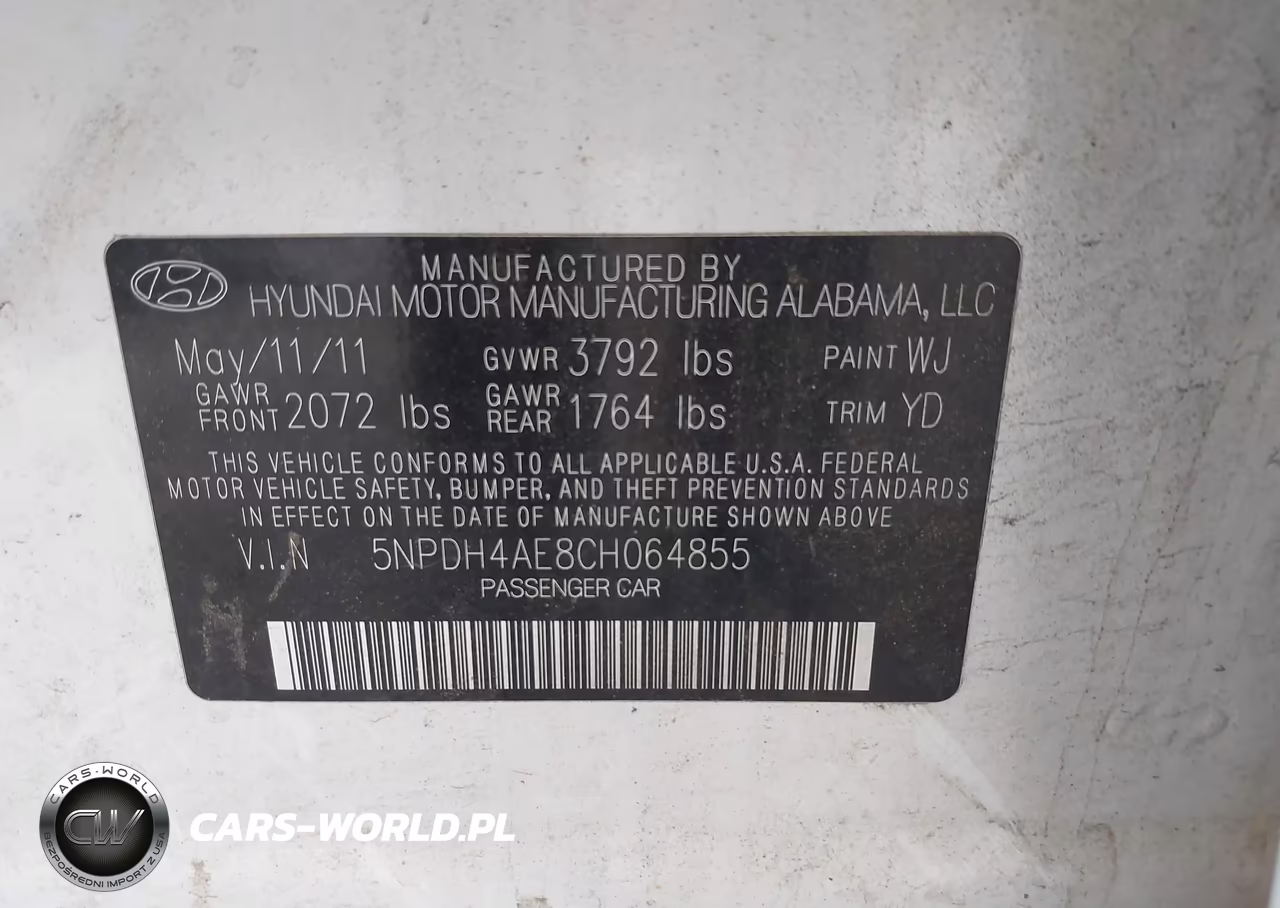 2012 Hyundai Elantra Gls VIN:5NPDH4AE8CH064855 - 9