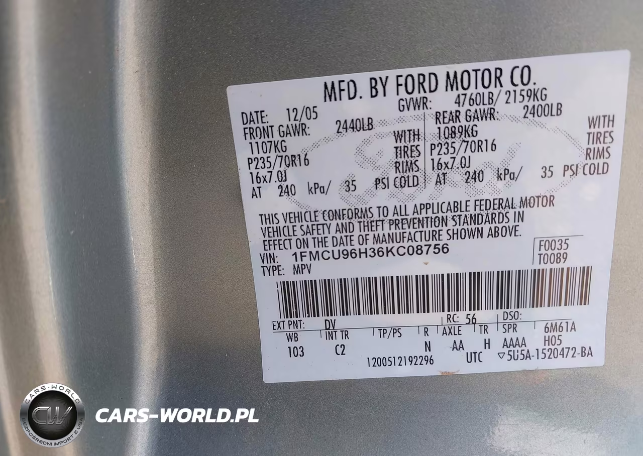2006 Ford Escape Hybrid VIN:1FMCU96H36KC08756 - 9