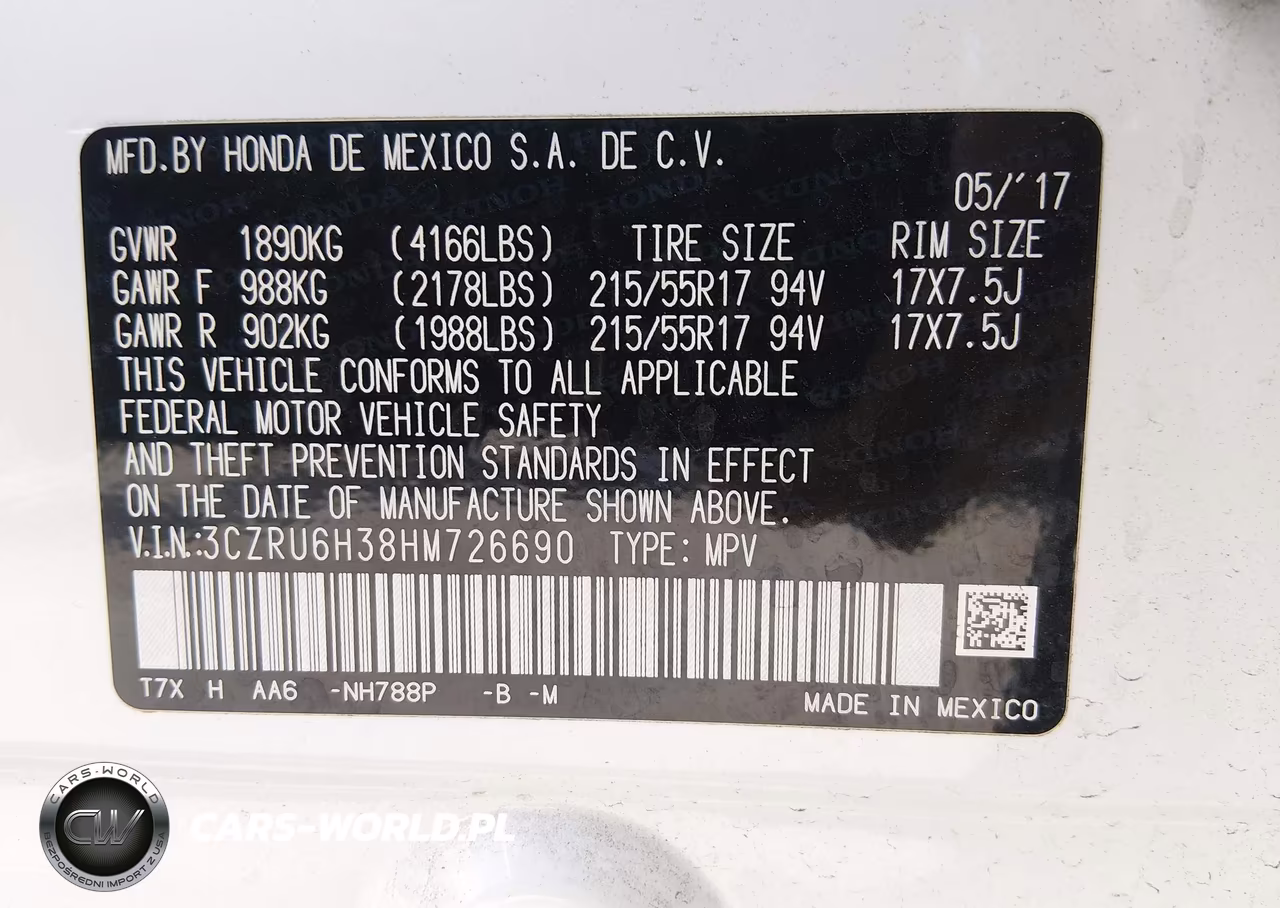 2017 Honda Hr-V Lx VIN:3CZRU6H38HM726690 - 9