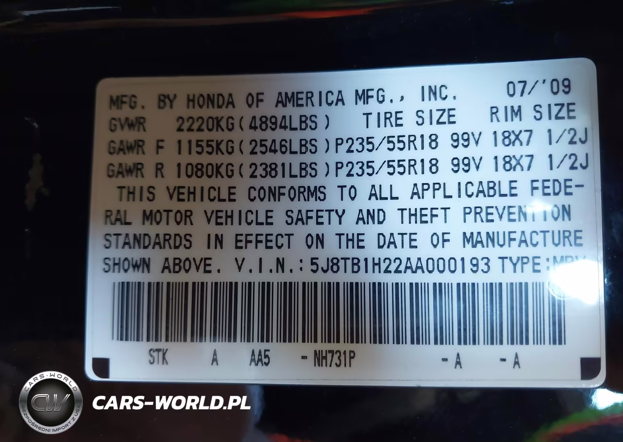 2010 Acura Rdx VIN:5J8TB1H22AA000193 - 9