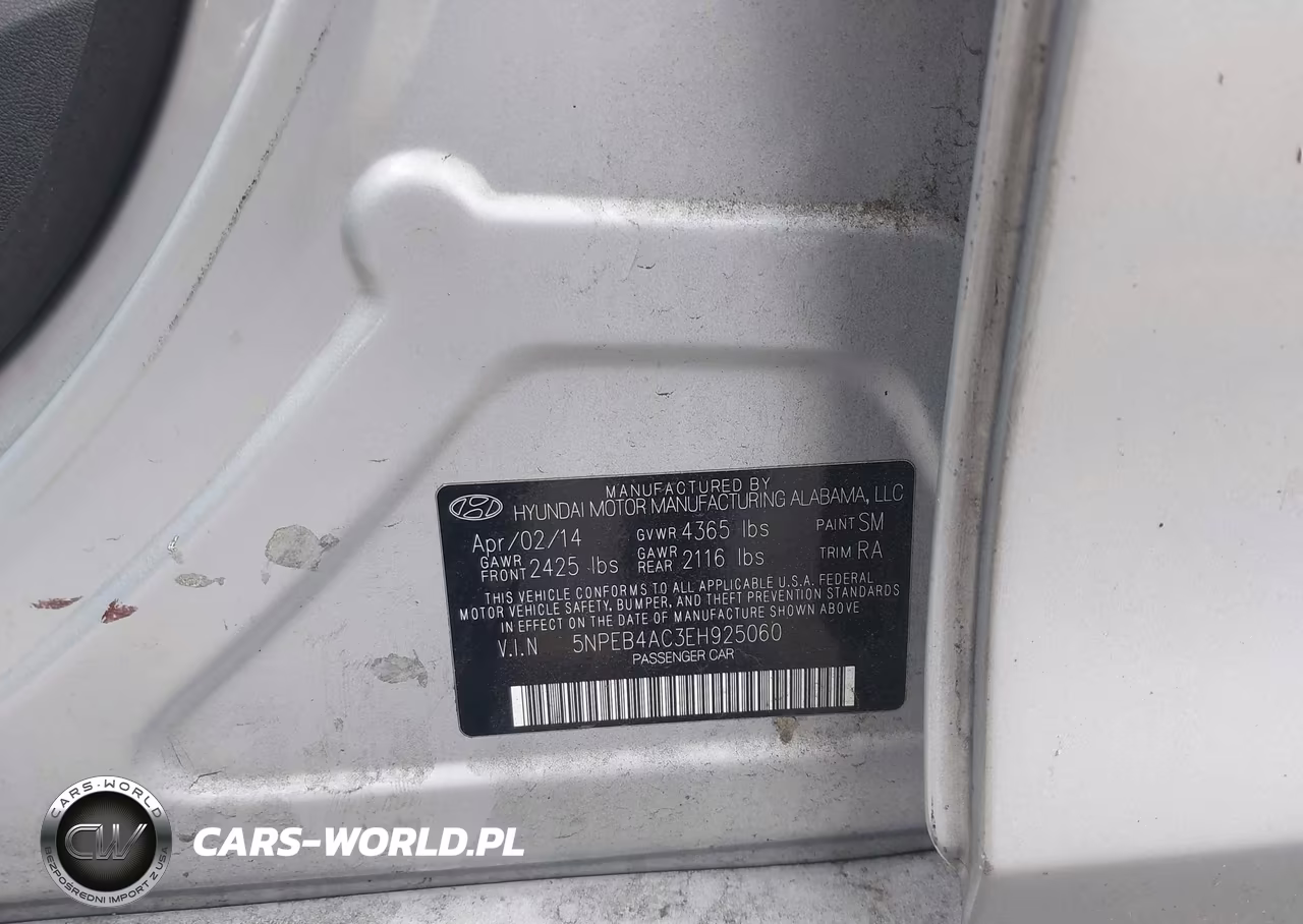 2014 Hyundai Sonata Gls VIN:5NPEB4AC3EH925060 - 9