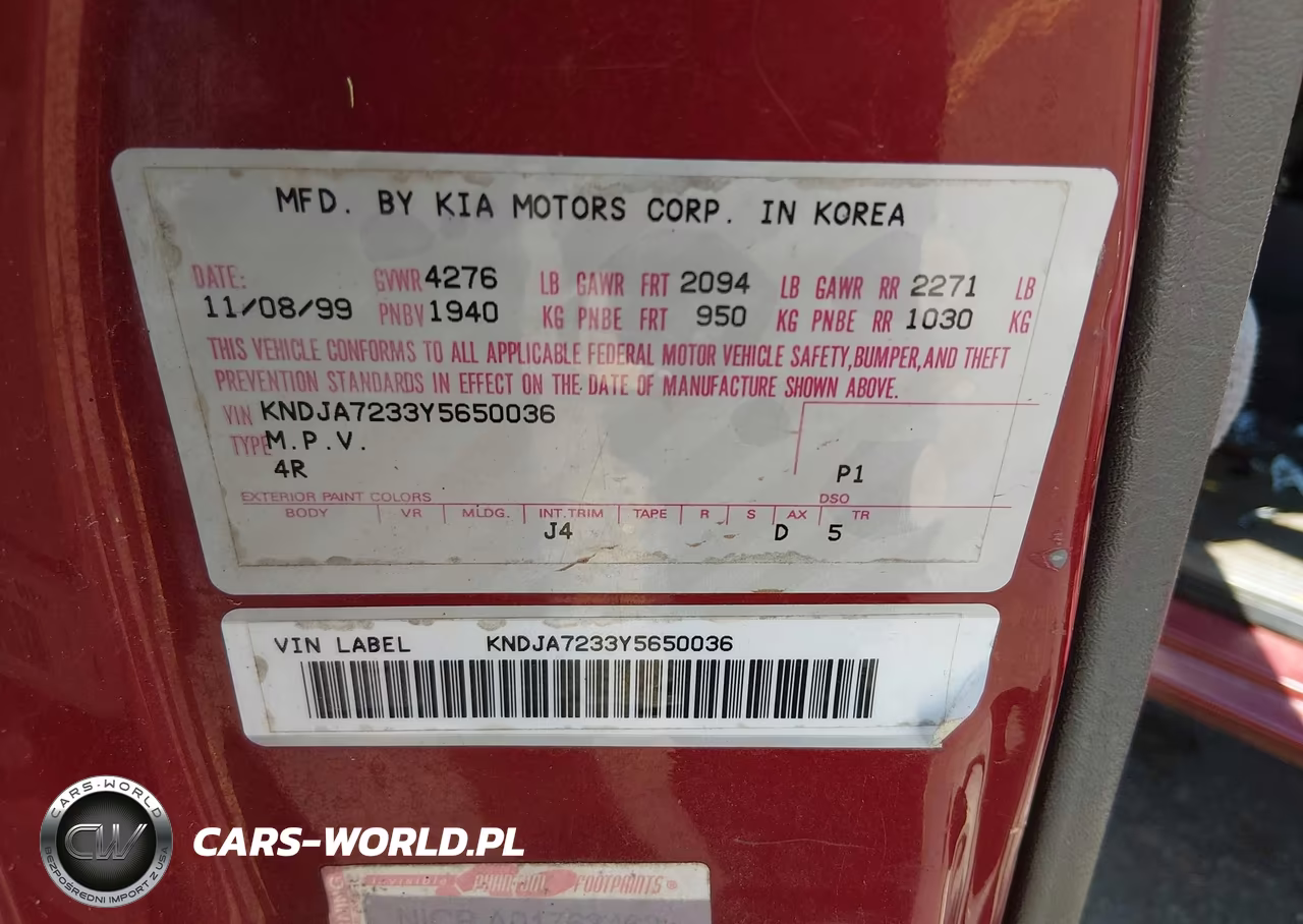 2000 Kia Sportage Ex VIN:KNDJA7233Y5650036 - 9