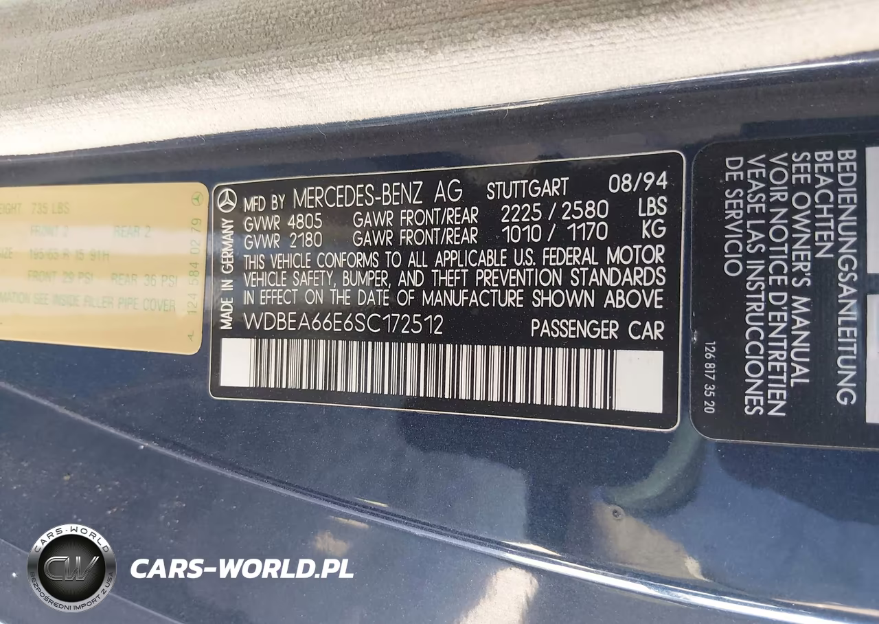 1995 Mercedes-Benz E 320 VIN:WDBEA66E6SC172512 - 9