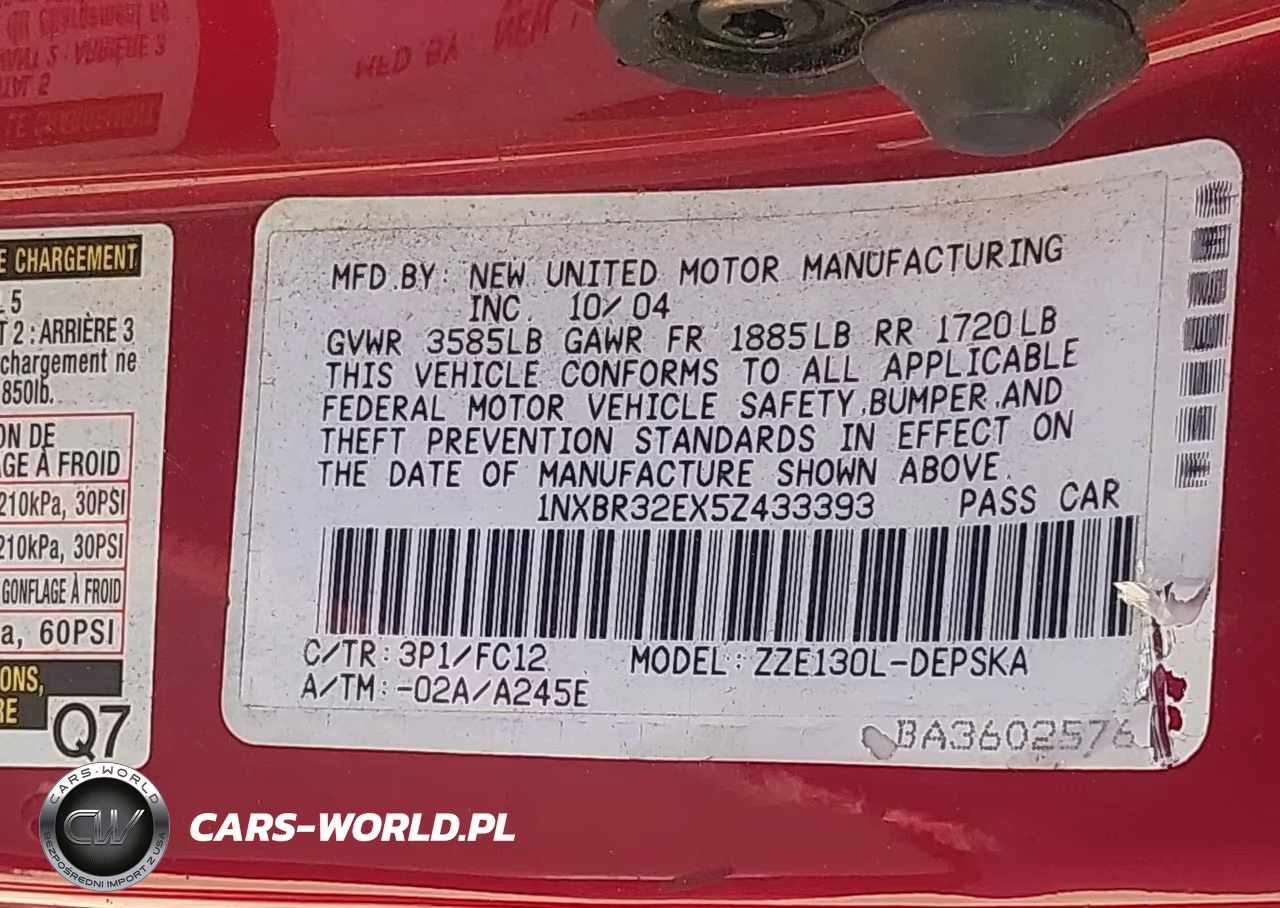 2005 Toyota Corolla S VIN:1NXBR32EX5Z433393 - 9